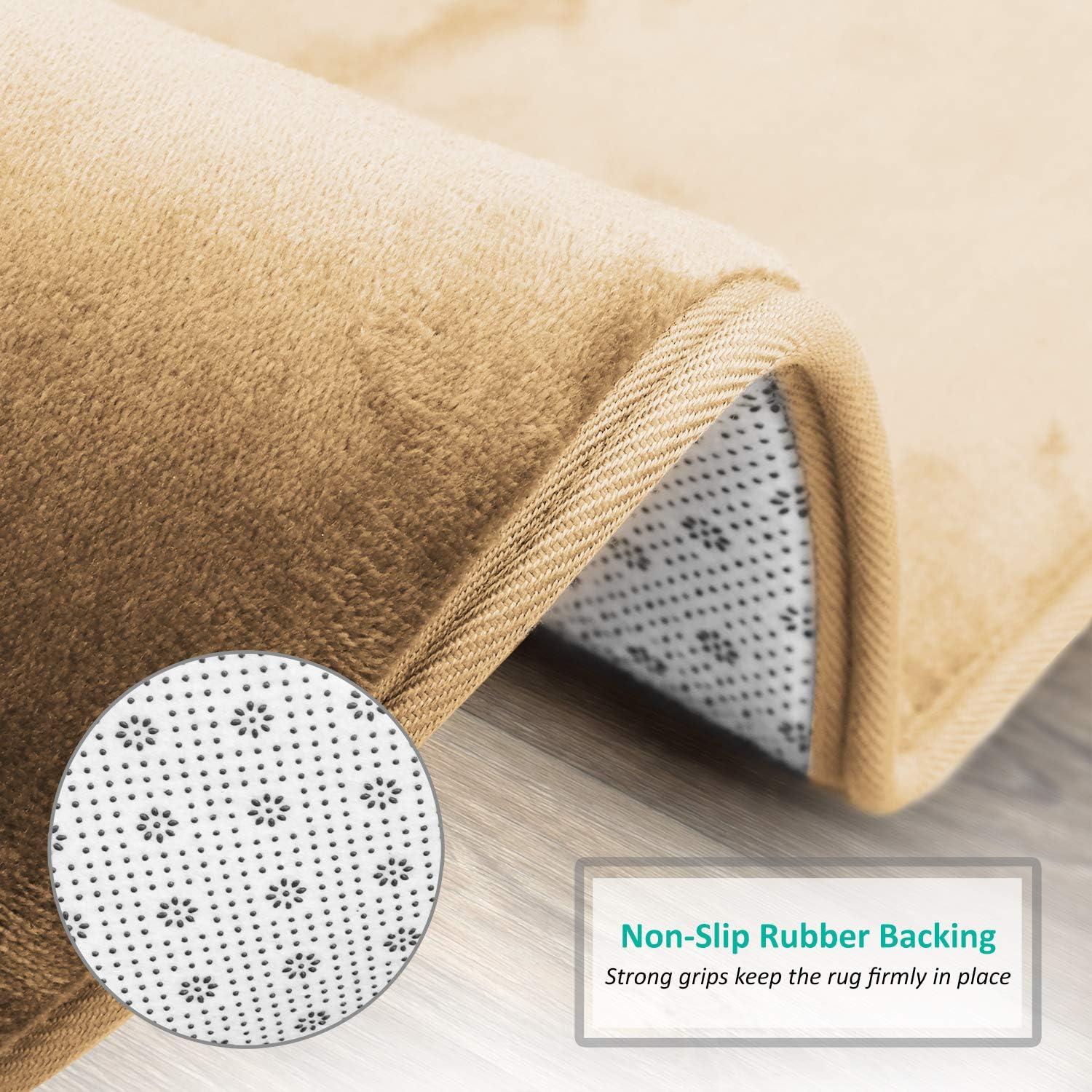 Clara Clark Ultra Soft and Absorbent Memory Foam Bath Rug Set with Non-Slip Backing