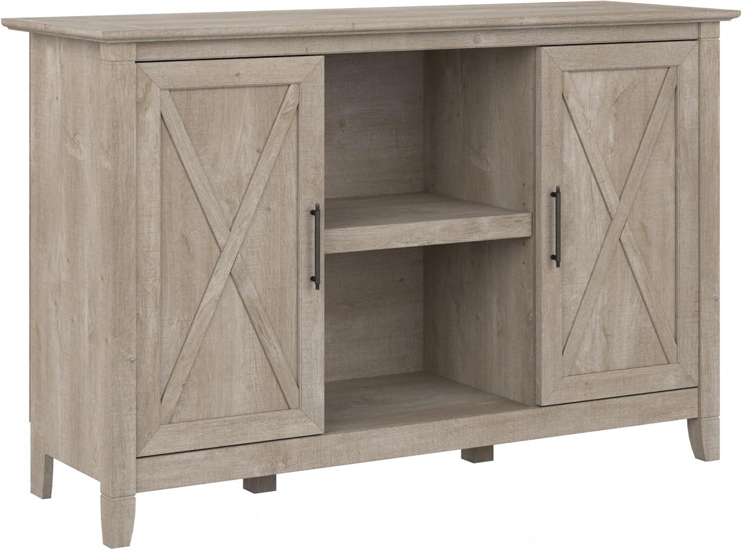 Key West Accent Cabinet with Doors in Washed Gray - Engineered Wood