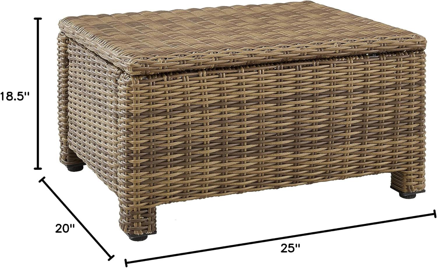 Lawson Wicker Outdoor Ottoman with Sunbrella® Cushion