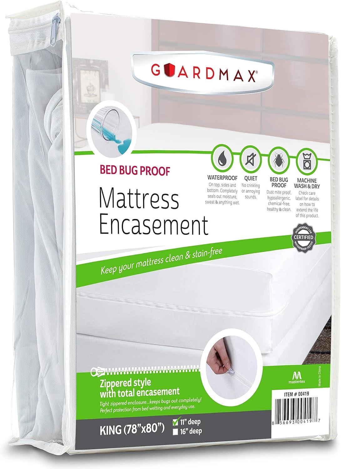 Guardmax Waterproof Mattress Protector Encasement with Zipper