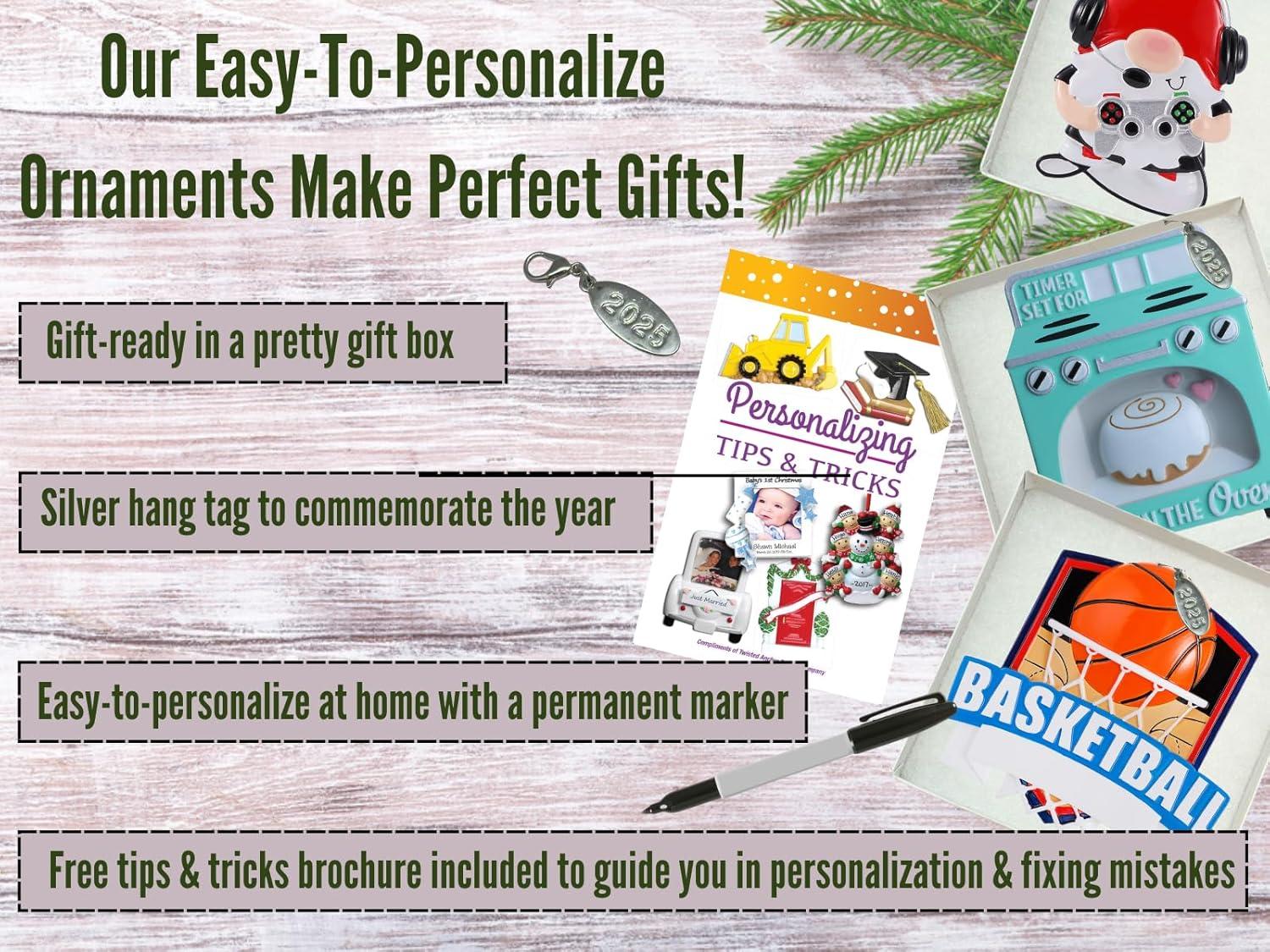 Twisted Anchor Trading Our First Christmas Ornament, 1-Pack – Just Married Mr and Mrs Hot Cocoa Design, Wedding Gift for Couples with Gift Box