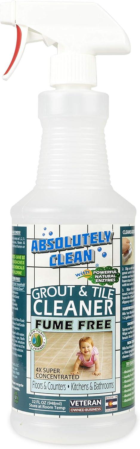 AMAZING GROUT CLEANER: Best Grout Cleaner For Tile and Grout Cleaning, Natural Enzymes Clean Even the Dirtiest Grout, Best Grout Cleaner for Ceramic, Marble & Stone - USA Made