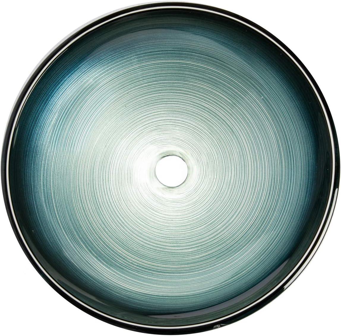 Eden Bath 16.38'' Tempered Glass Circular Bathroom Sink