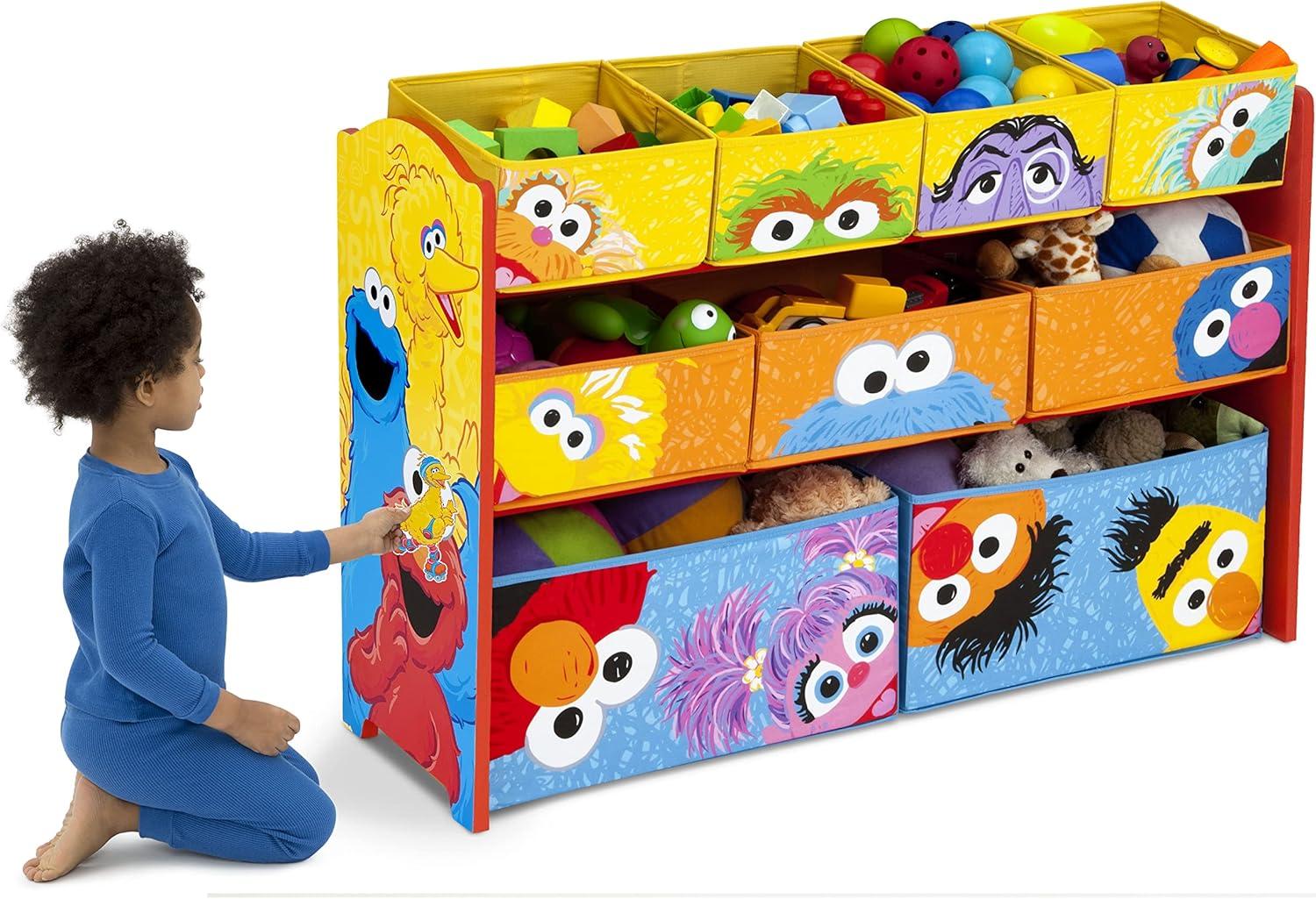 Delta Children Sesame Street Deluxe 9 Bin Design and Store Toy Organizer