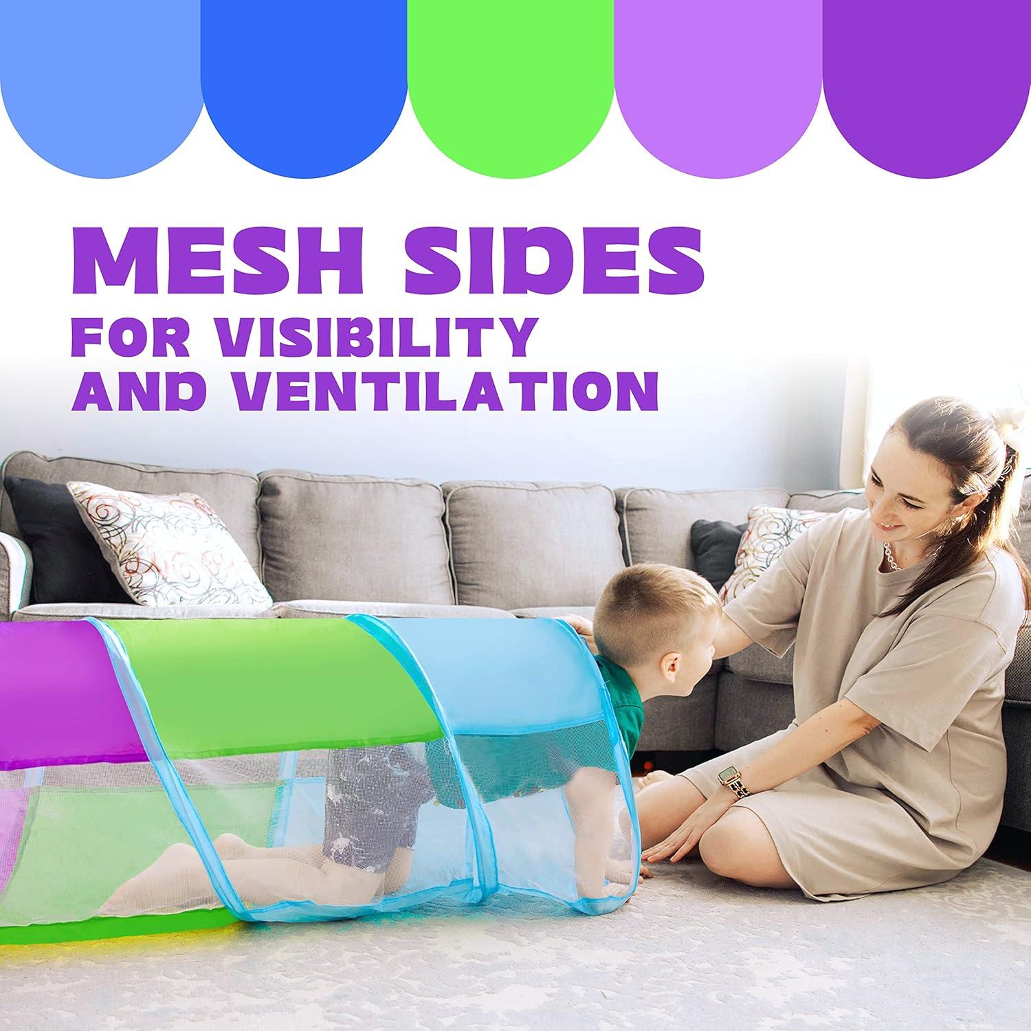 Colorful Mesh Pop-Up Play Tunnel for Toddlers