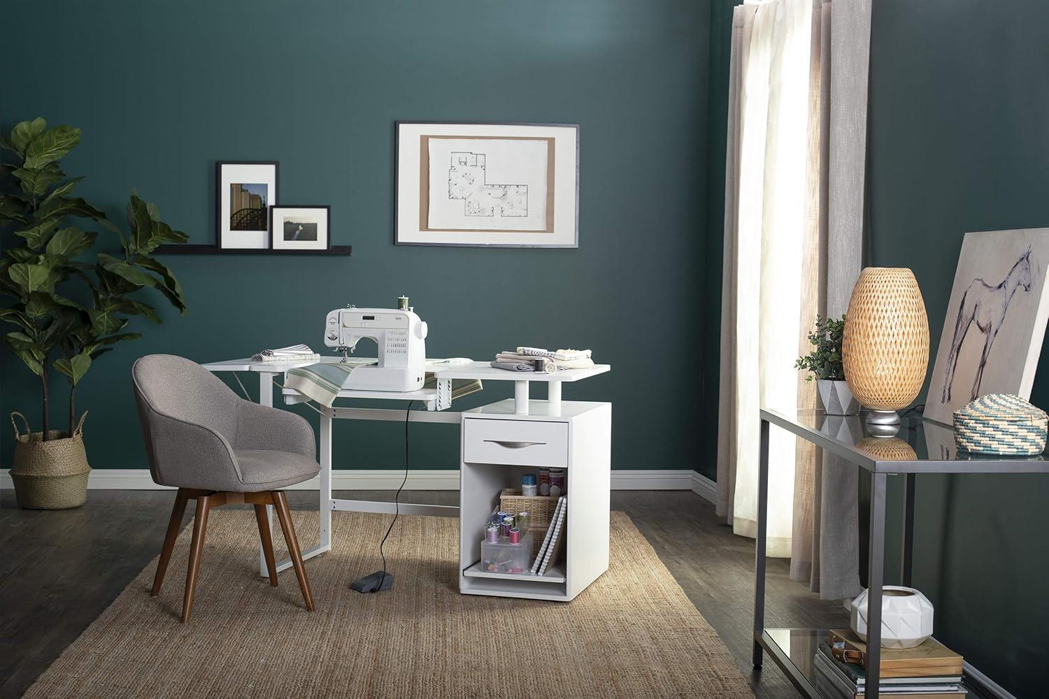 56.75'' x 23.75'' Sewing Table with Sewing Machine Platform