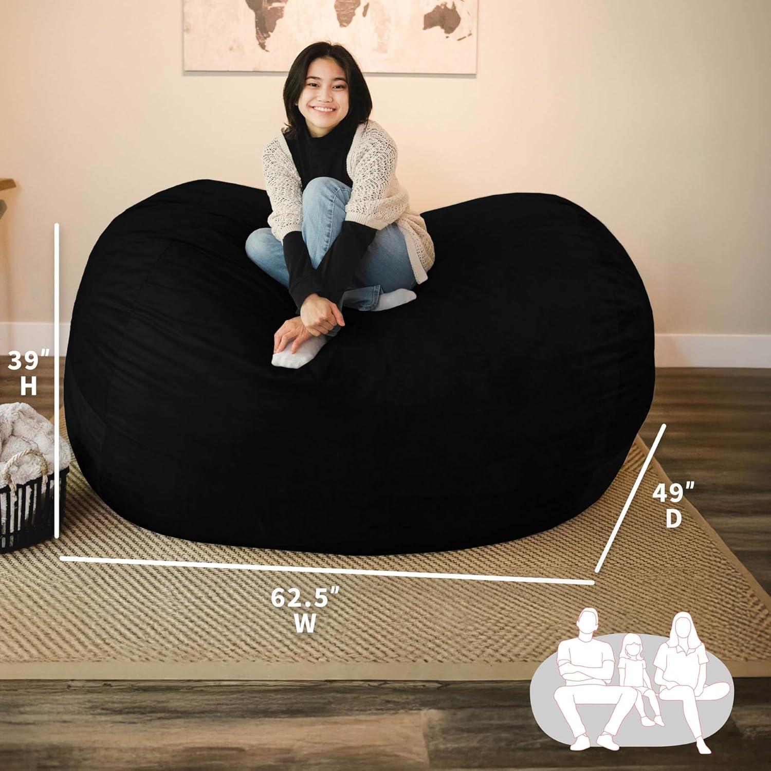 Big Joe Giant Foam Filled Bean Bag Sofa with Soft Removeable Cover
