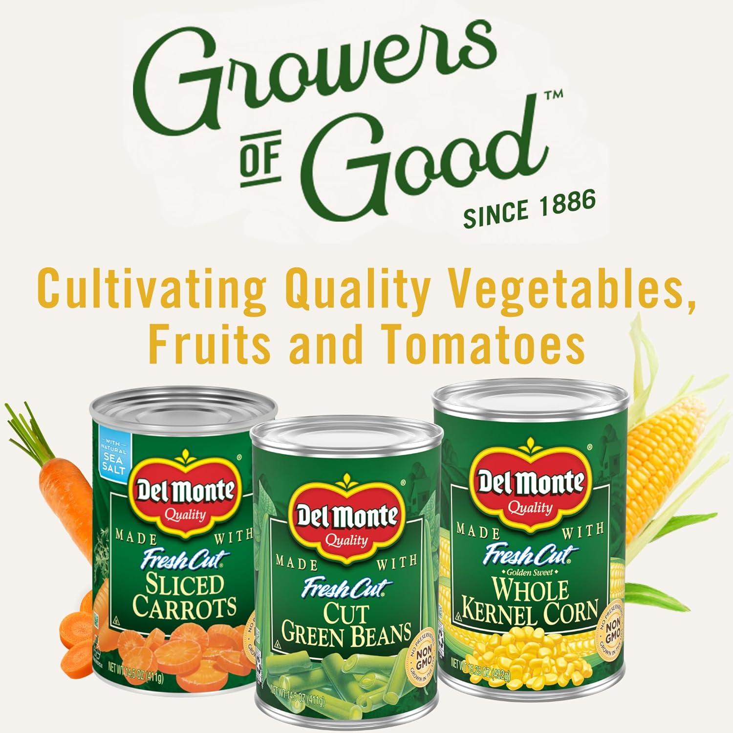 (12 pack) Del Monte Southern Style Whole Green Beans, Canned Vegetables, 14.5 oz Can