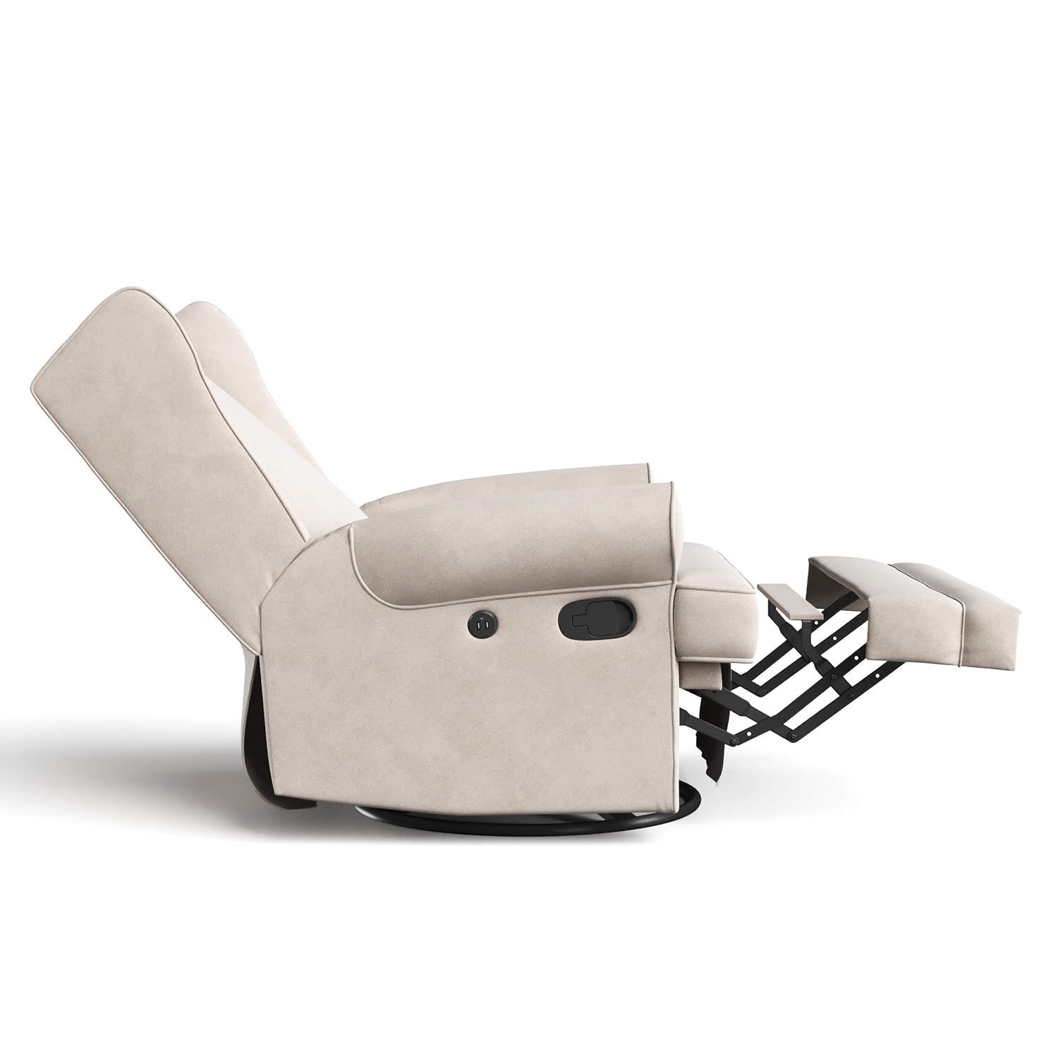 Serenity Swivel Reclining Glider Rocking Chair with USB