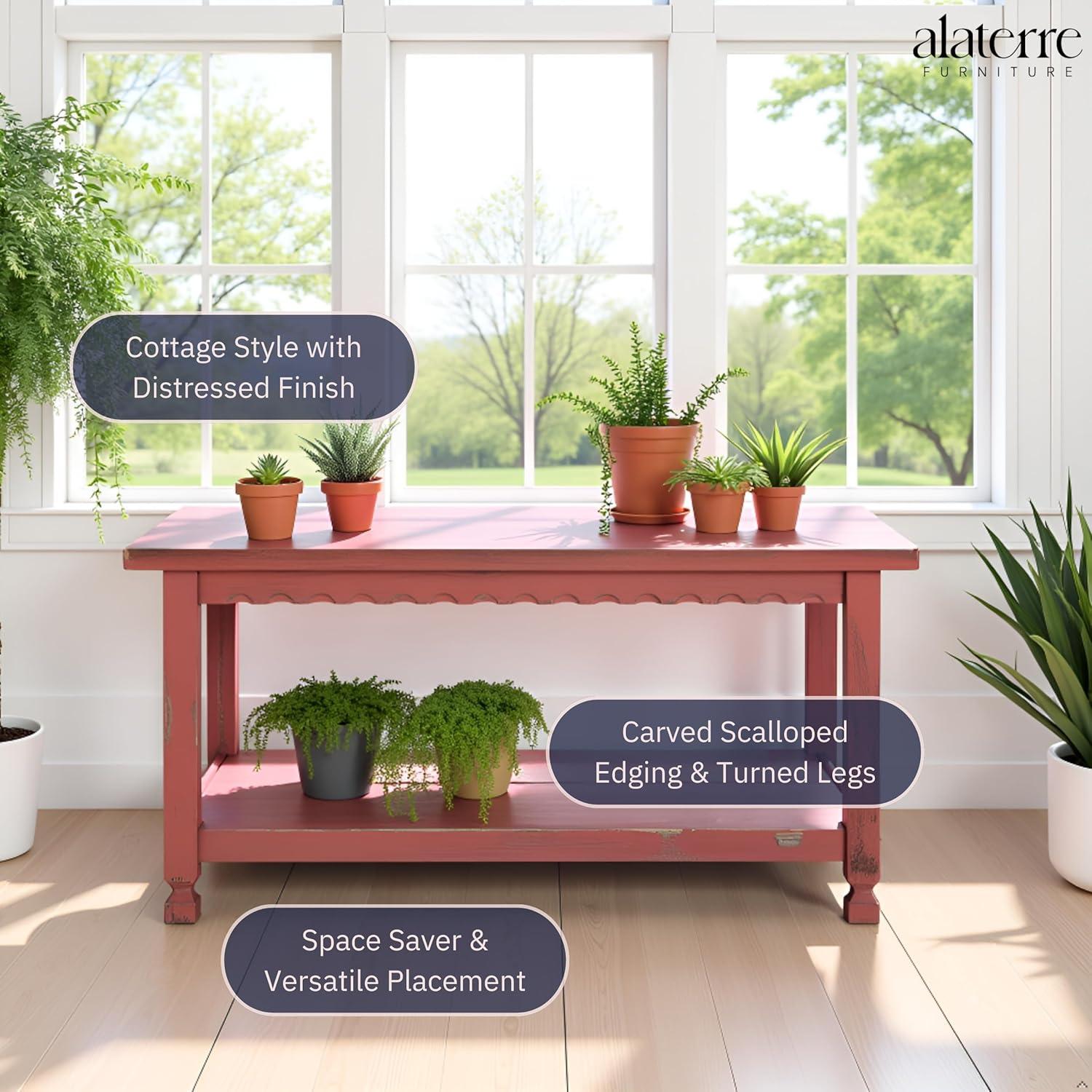 Country Cottage Bench, Red Antique