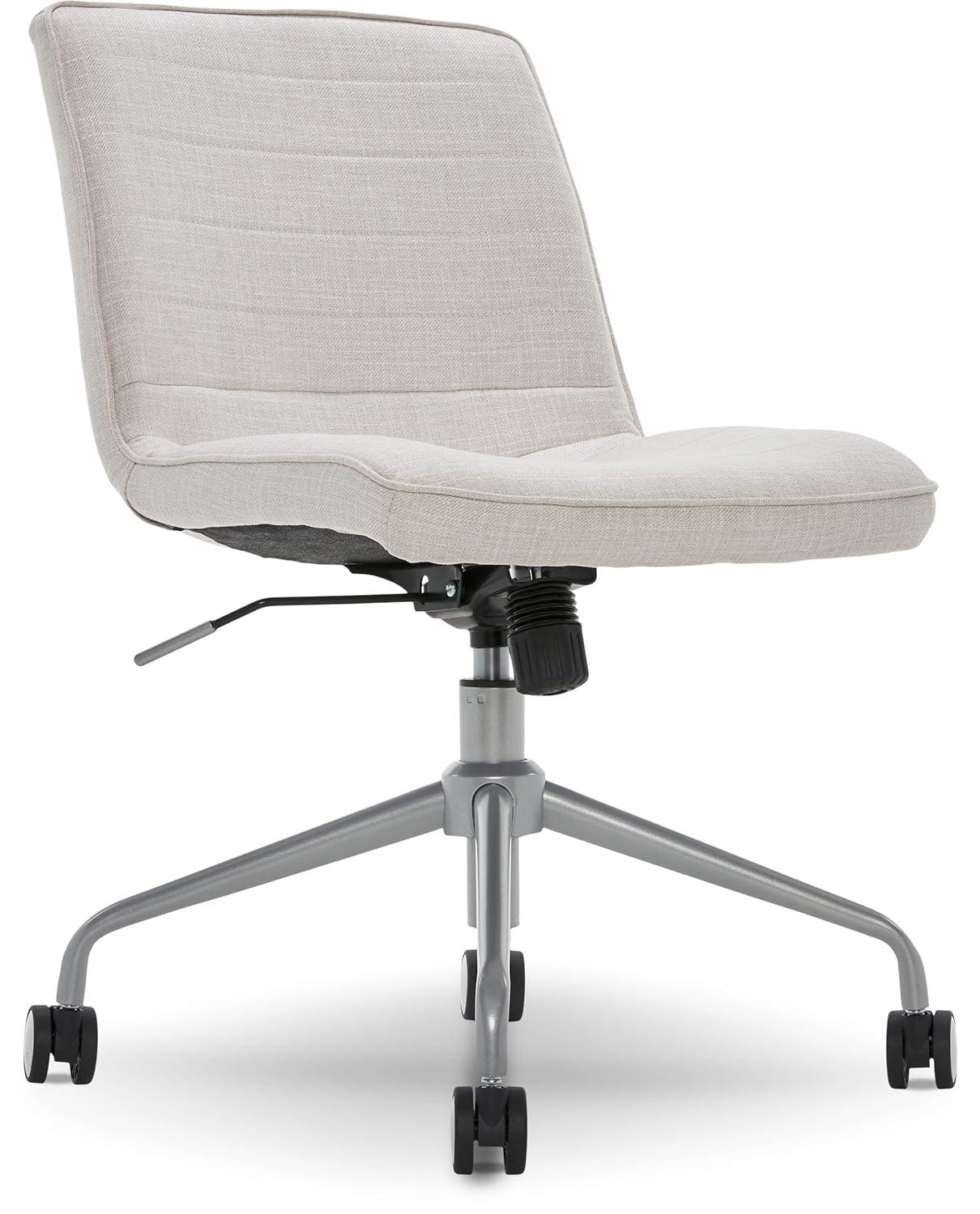 Adelaide Task Chair French Ivory - Adore Decor: Sturdy, Swivel, Adjustable Height, Metal Legs