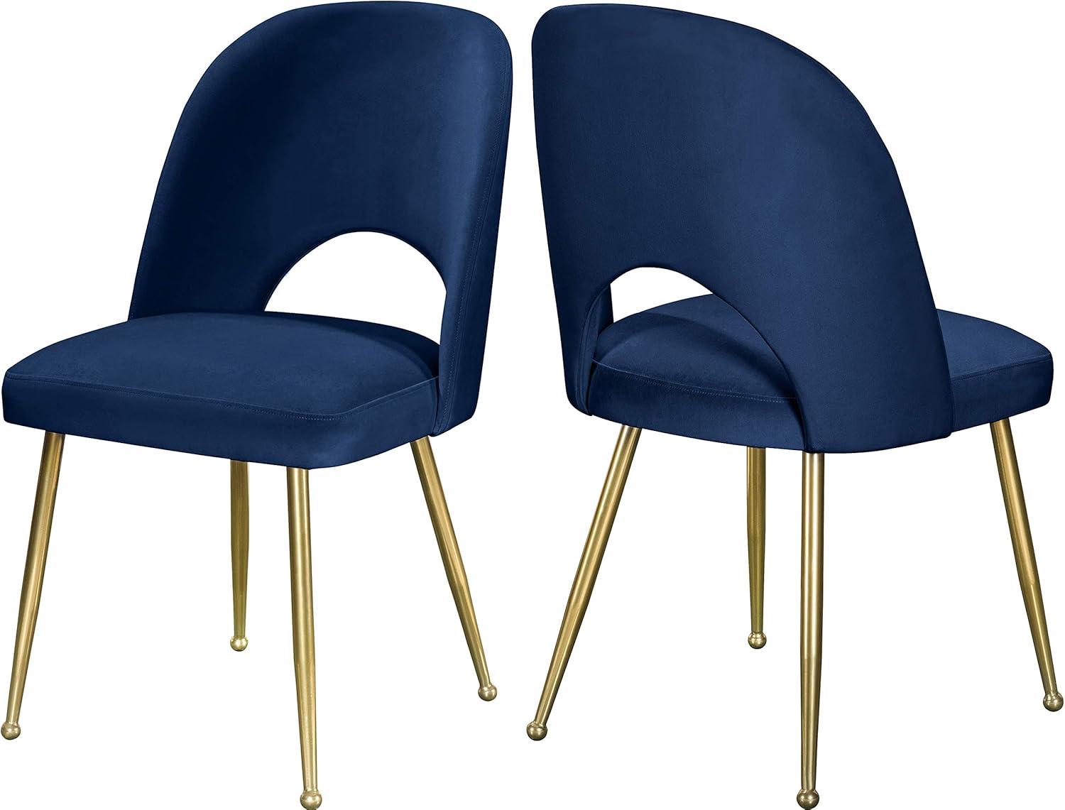 Meridian Furniture Logan Navy Velvet Dining Chair (Set of 2)