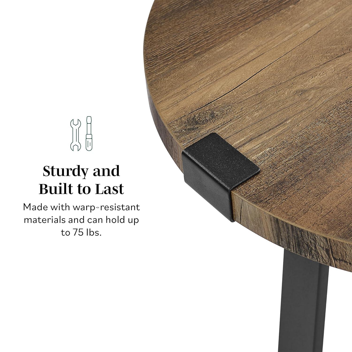 Walker Edison Anastasia Modern Metal Wrap X Base Accent Table, 18 Inch, Dark Concrete