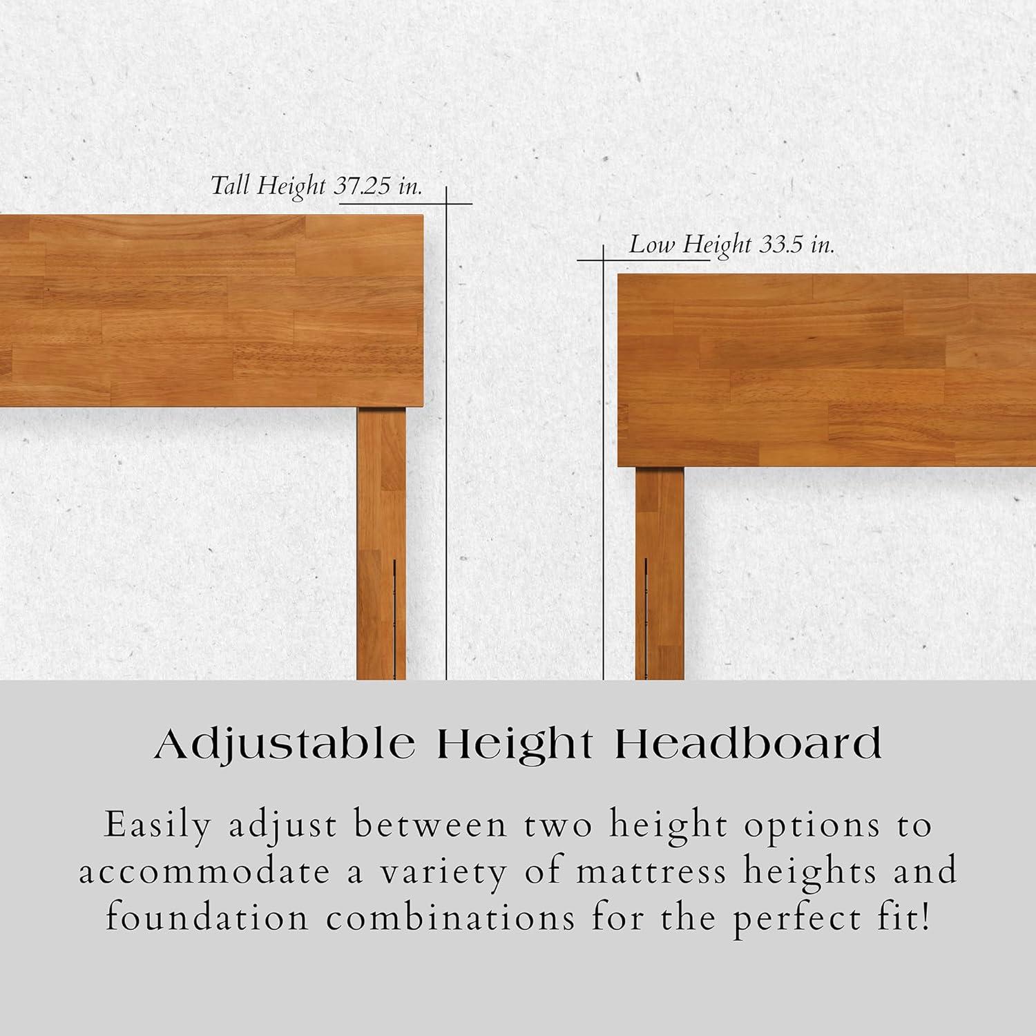 AFI Aria Queen Modern Solid Wood Low Profile Platform Bed, Light Toffee
