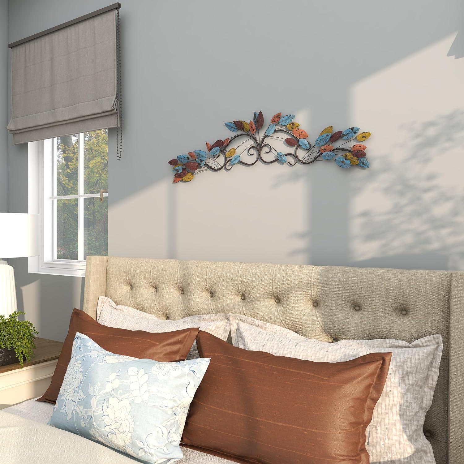 DecMode Multi Colored Metal Leaf Wall Decor