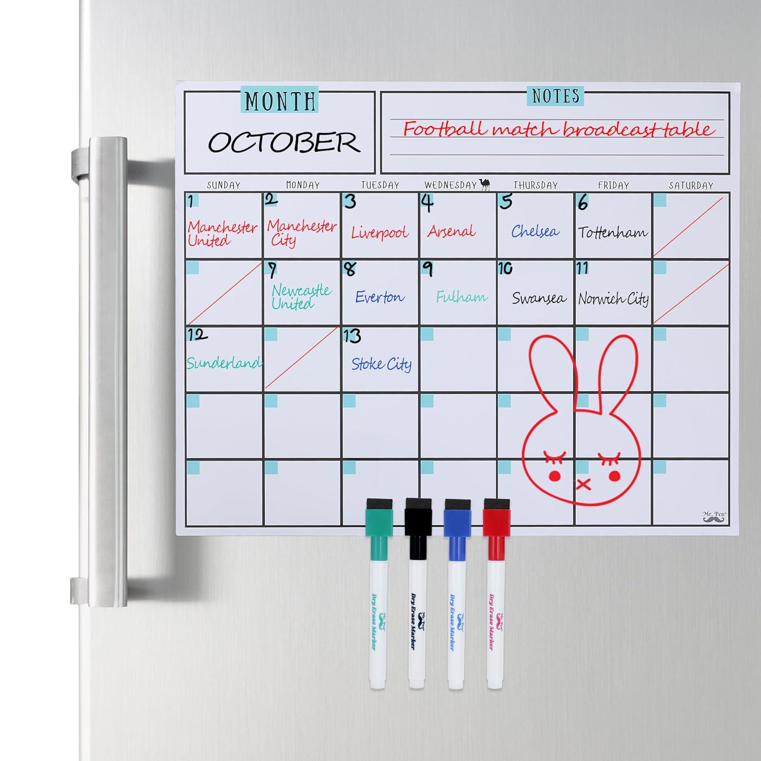 Mr. Pen- Dry Erase Calendar for Fridge, Magnetic, 14.7 x 11.8"
