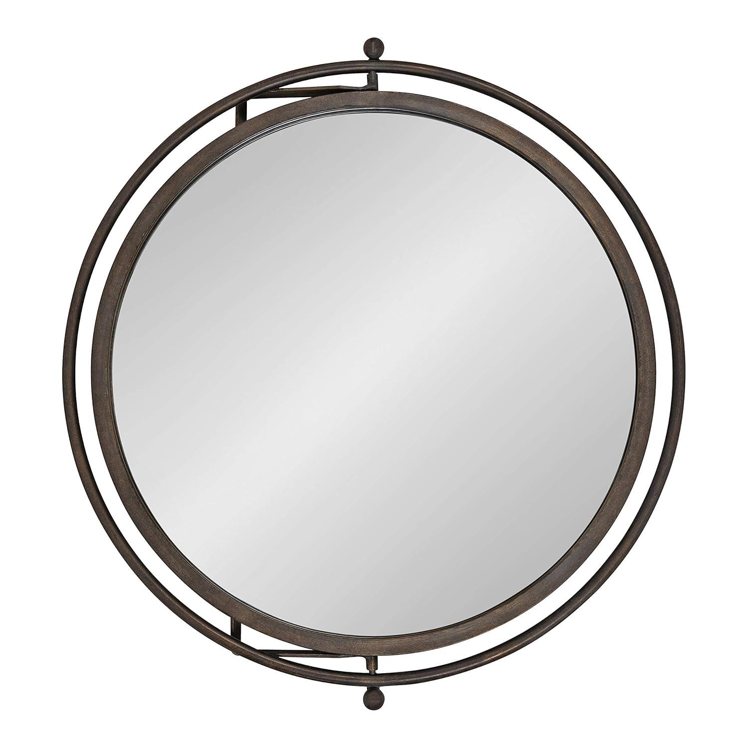 21"x23" Baron Pivot Decorative Wall Mirror Silver - Kate & Laurel All Things Decor: Swivel Rod, Easy Mount