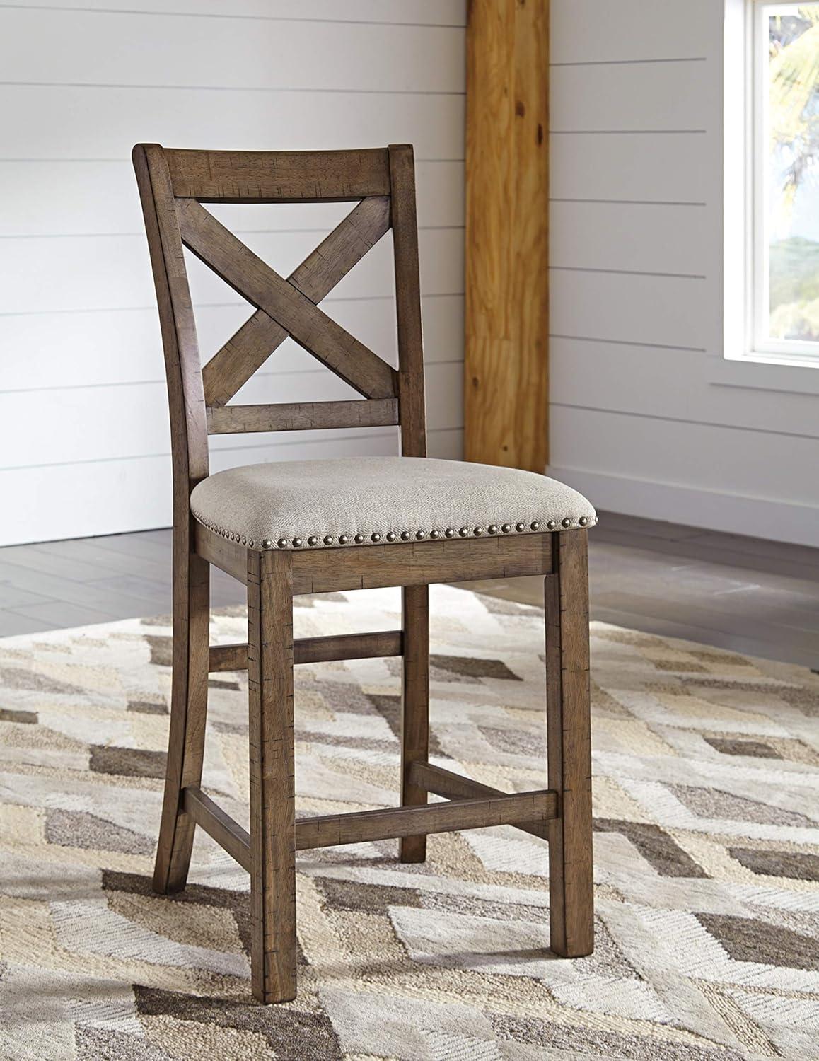 Cisneros Upholstered Counter Stool with Solid Wood Frame