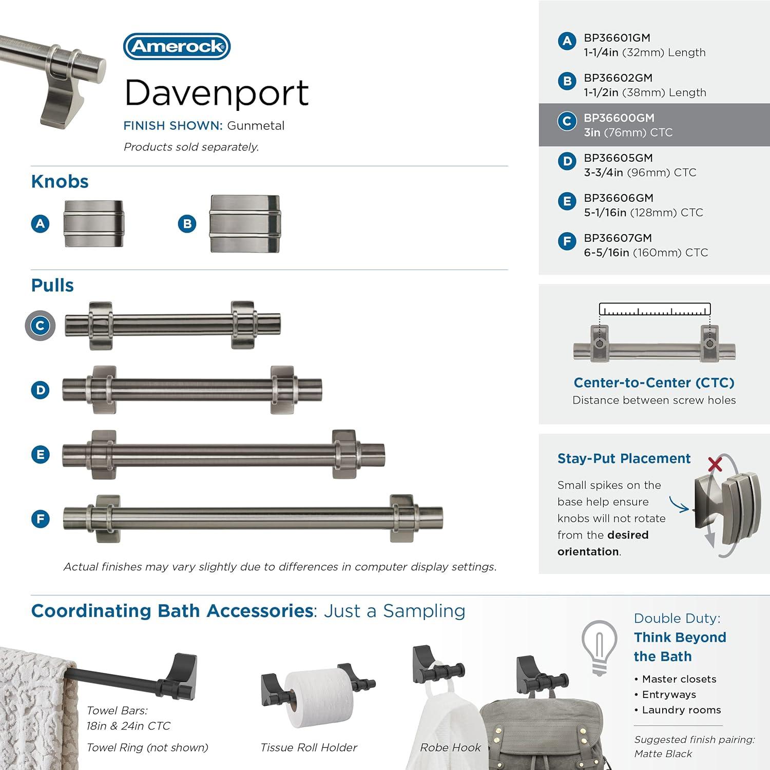 Amerock Davenport Cabinet or Drawer Pull