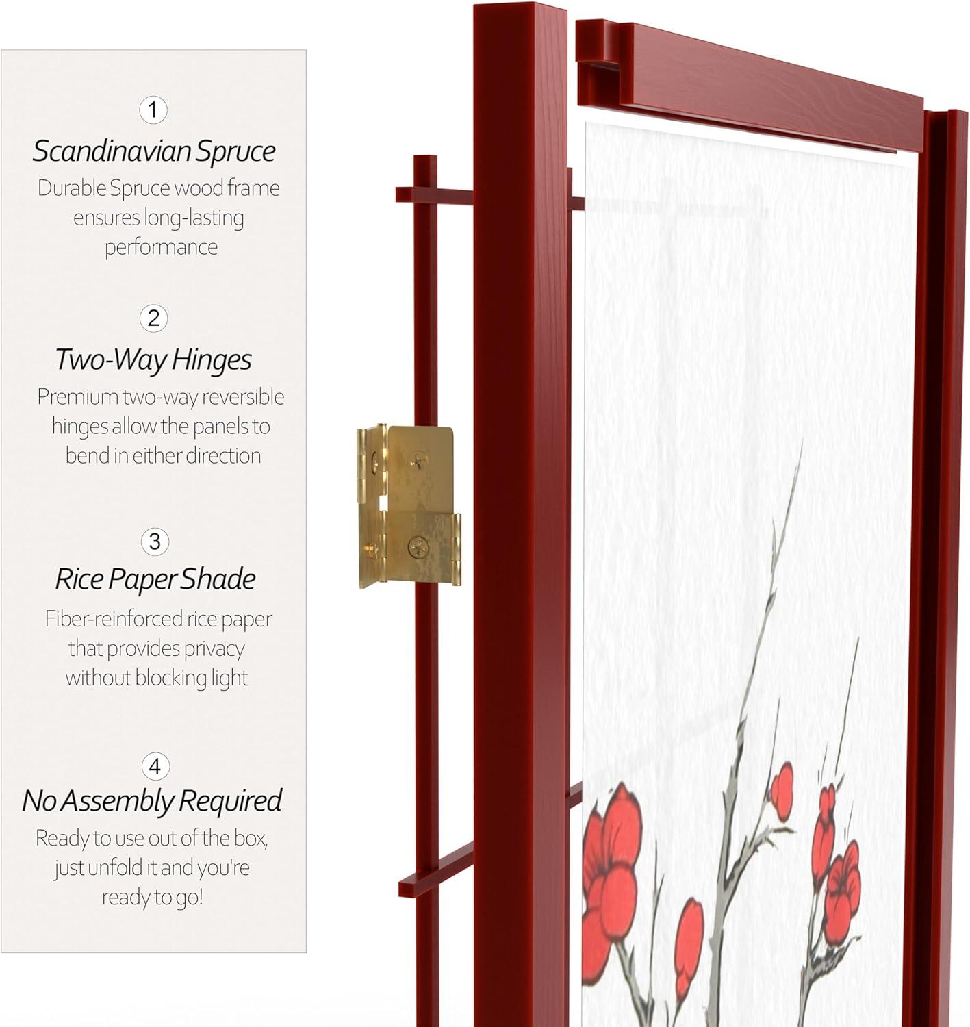 83.5" Cherry Blossom Shoji Room Divider