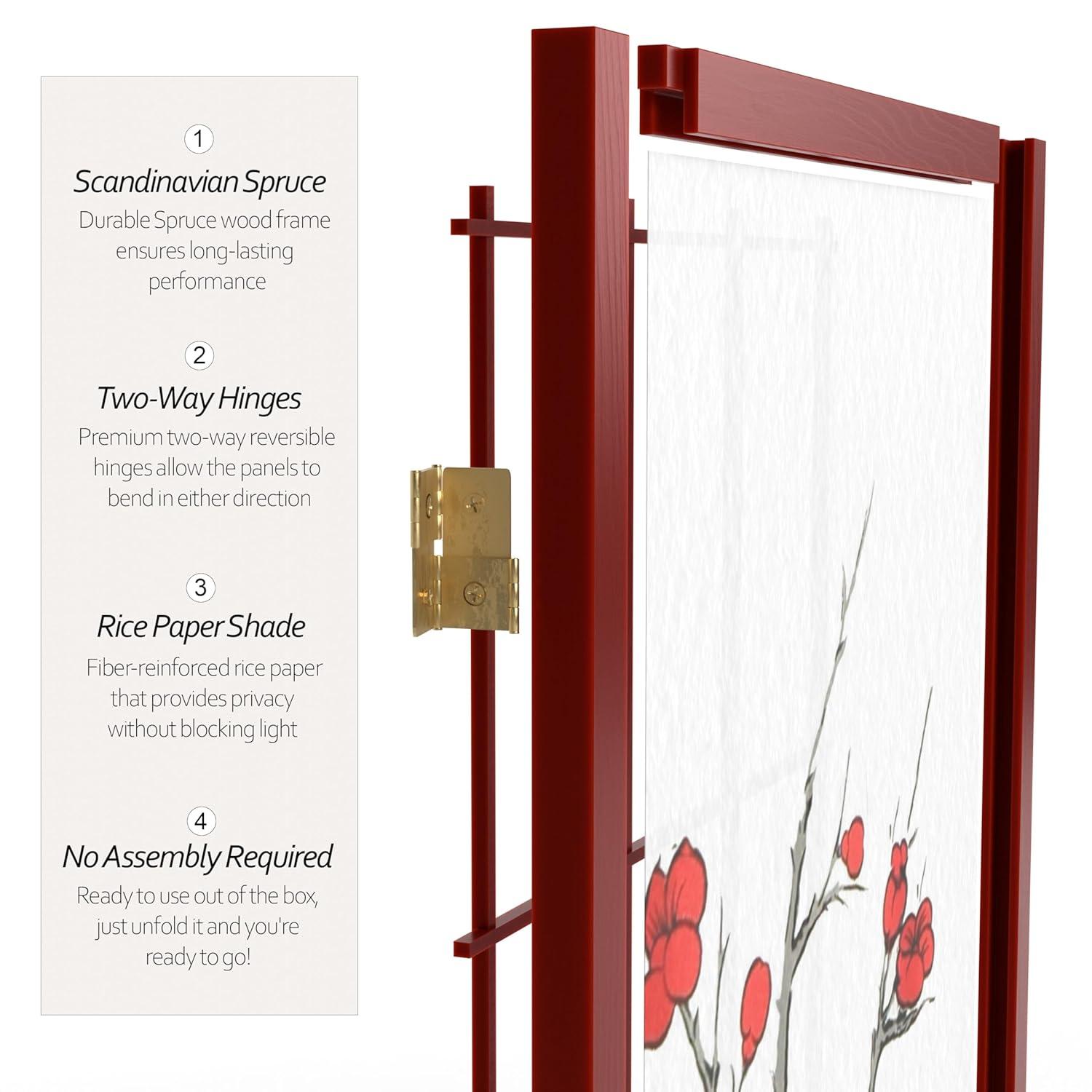 83.5" Cherry Blossom Shoji Room Divider