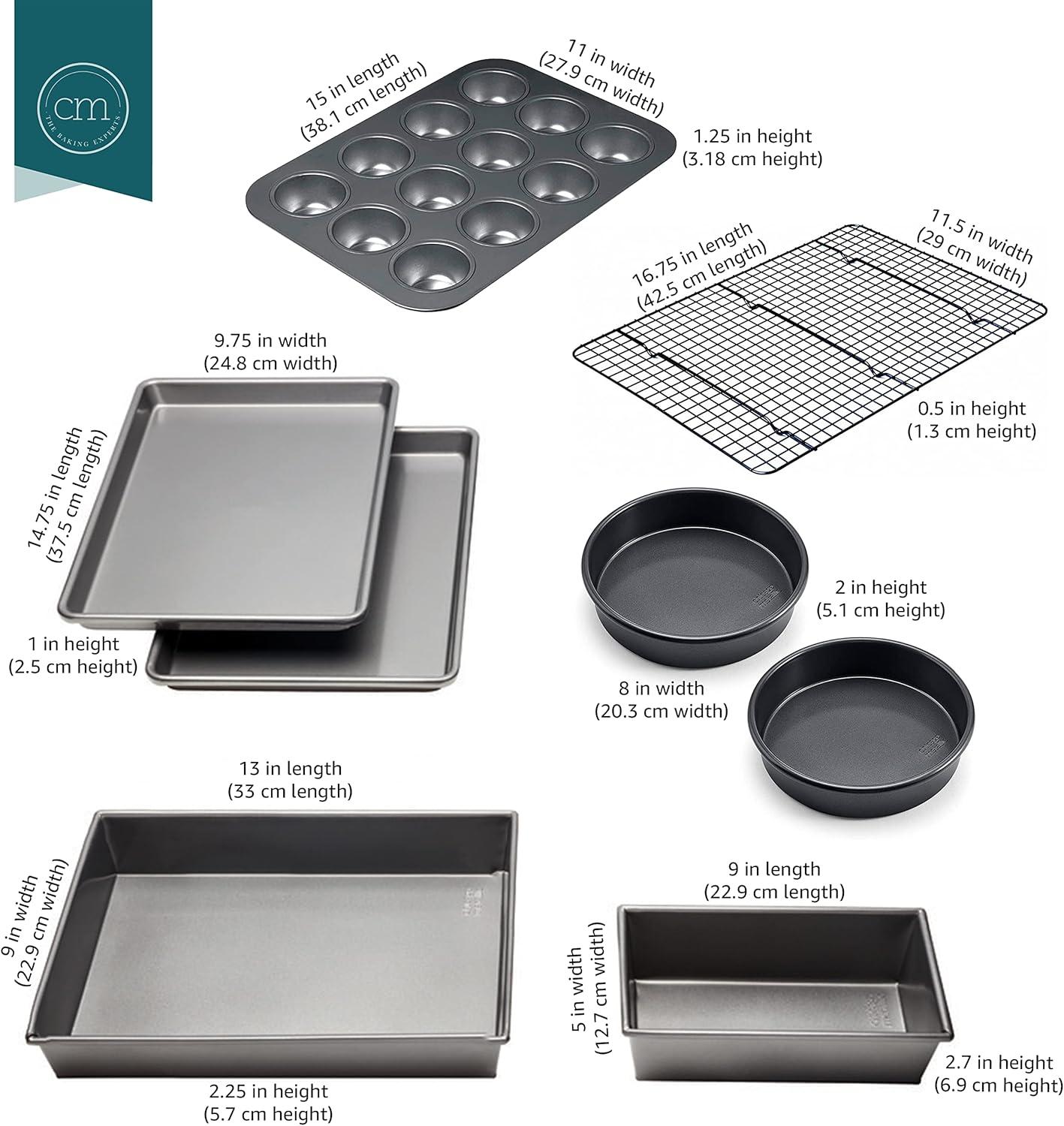 Professional Non-Stick 8-Piece Carbon Steel Bakeware Set