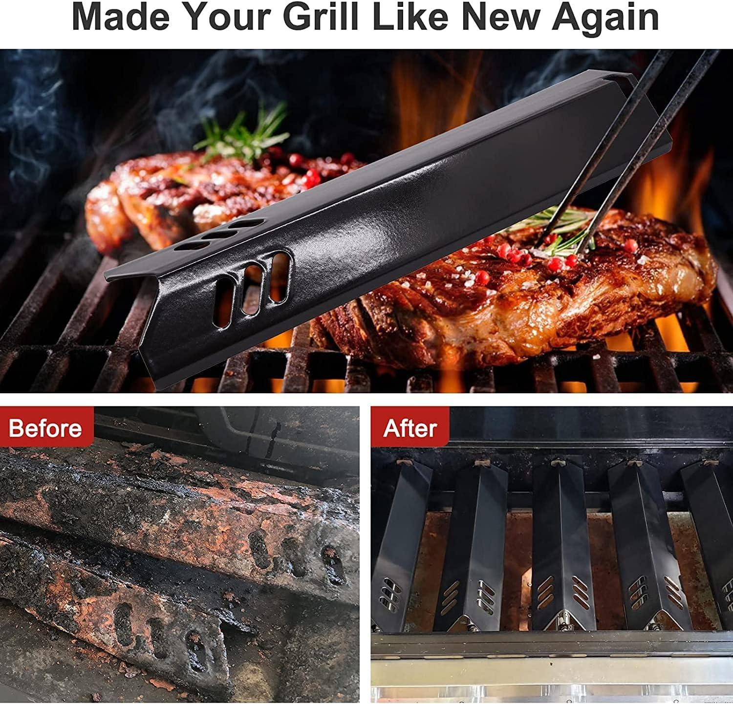 Unicook 15 Inch Grill Heat Plates for Dyna-Glo, Grill Burner Covers, Grill Parts Porcelain Heat Shields for Backyard, 4 Pack