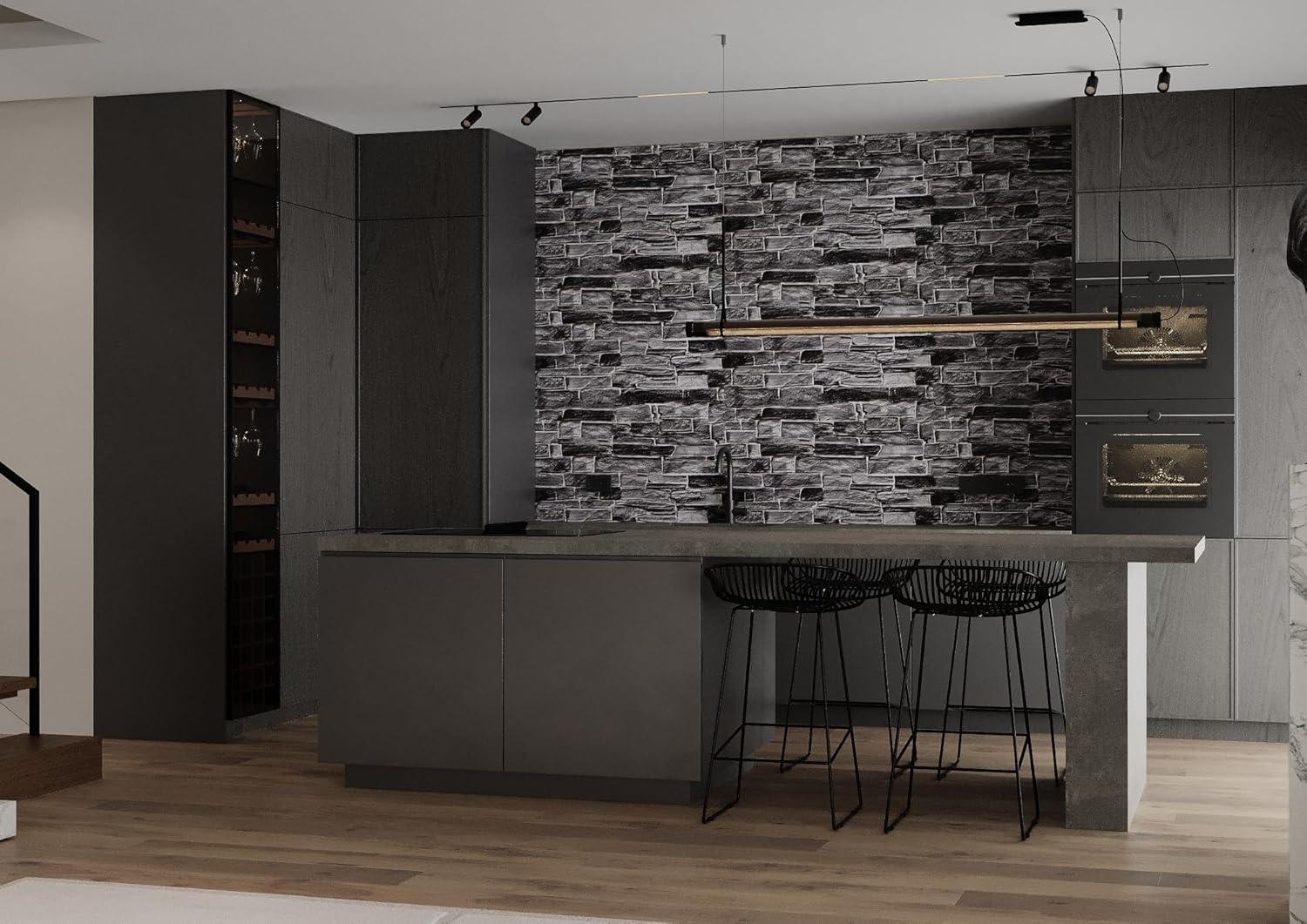 Slate Gray 3D Textured Peel & Stick PVC Wall Panels