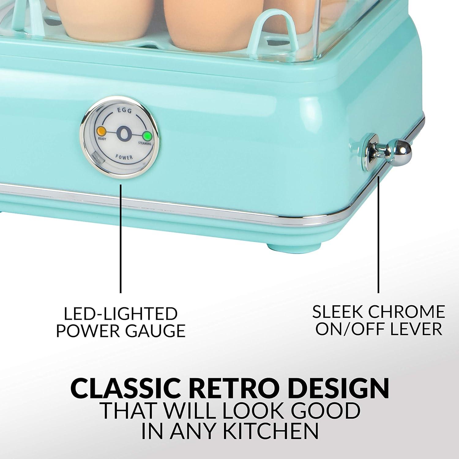 Nostalgia CLEC14AQ Classic Retro 14-Capacity Egg Cooker, Aqua