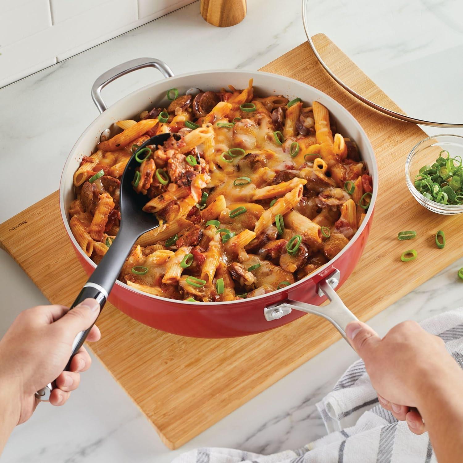 KitchenAid® KitchenAid Hard Anodized Ceramic Nonstick 5 Quart Sauté Pan with Lid, Empire Red