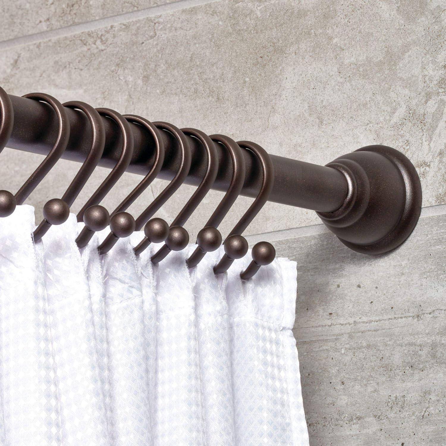 Metal Shower Curtain Hooks, 12, Alloy Steel, Bronze Bronze