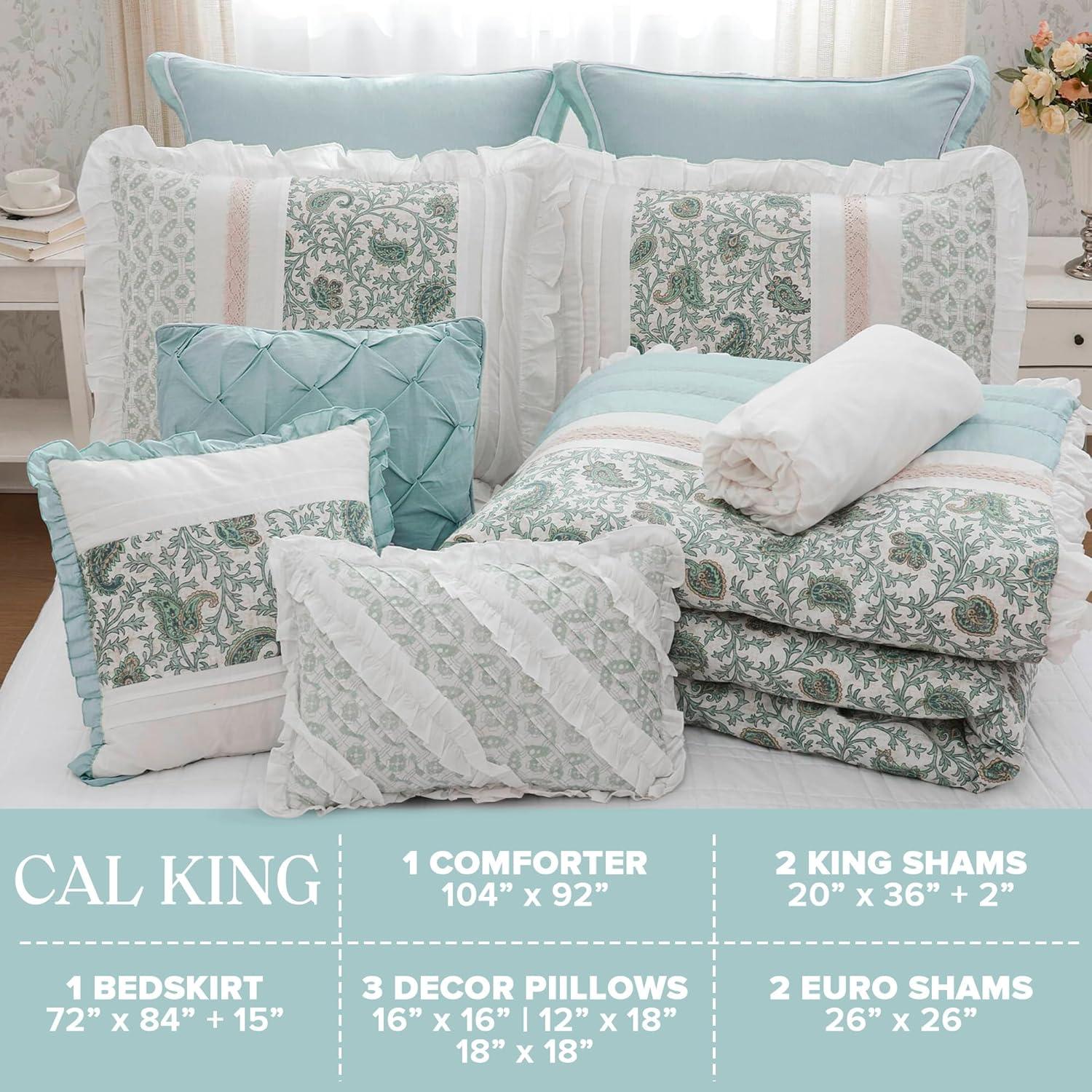 Madison Park Dawn 9 Piece Cotton Percale Comforter Set