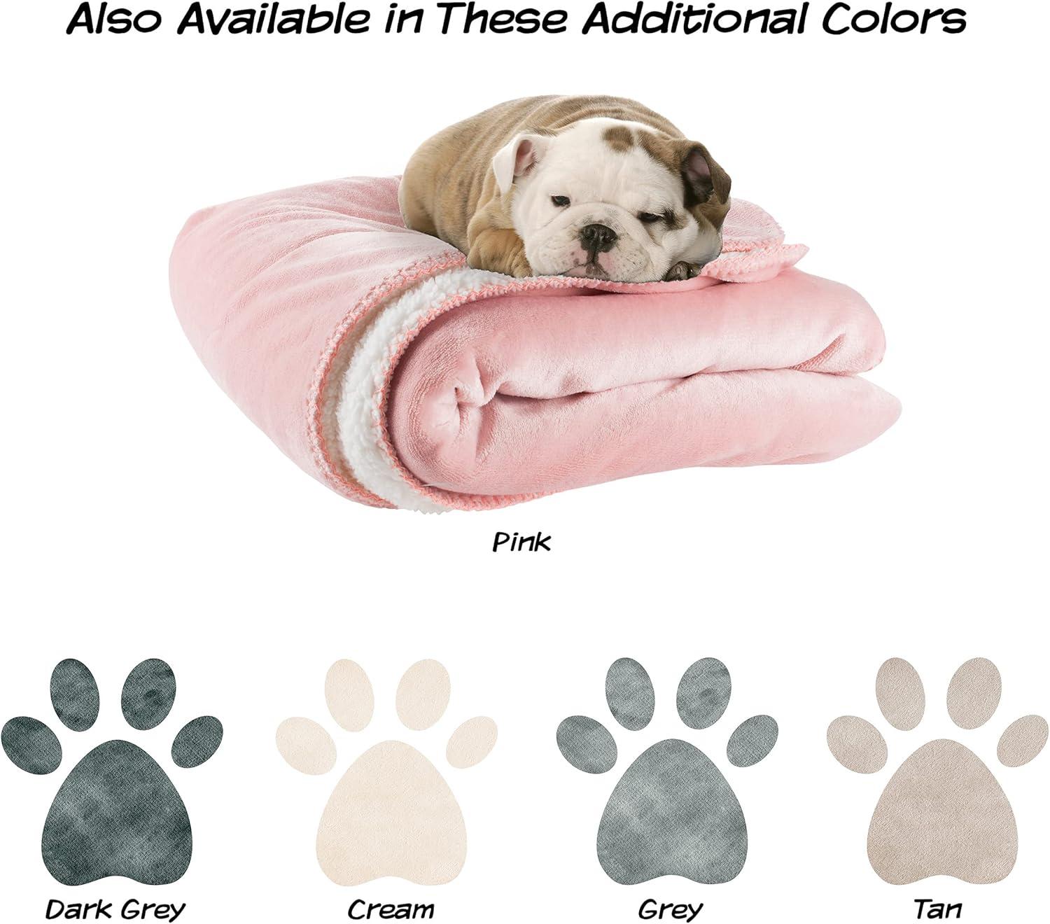 Waterproof Pet Blanket - 50x60-Inch Reversible Fleece Throw Protects Couches, Cars, and Beds from Spills, Stains, and Fur by PETMAKER (Pink)