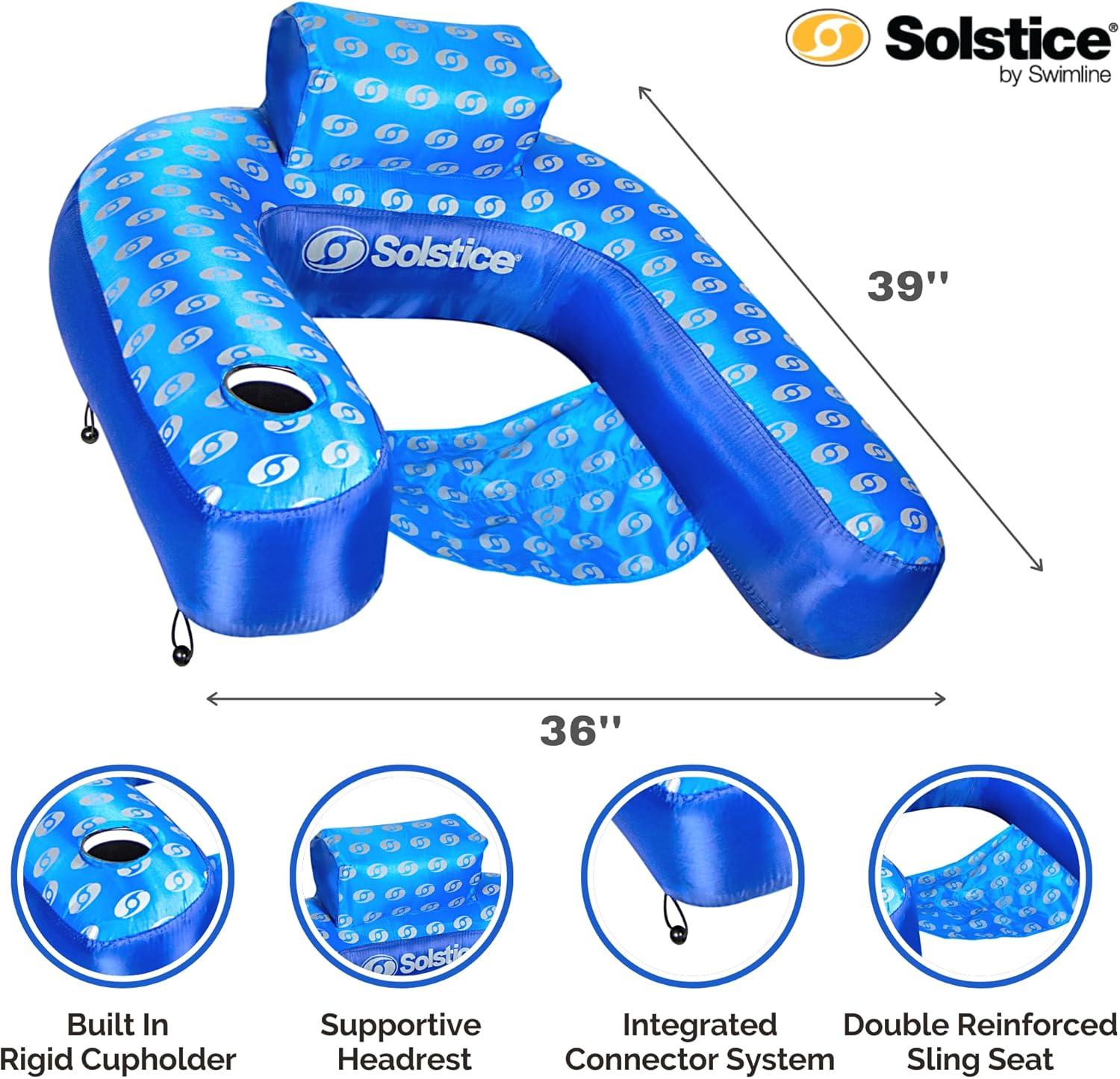 Pool Central Inflatable Swimming Pool Lounger Hammock Chair - 39" - Blue