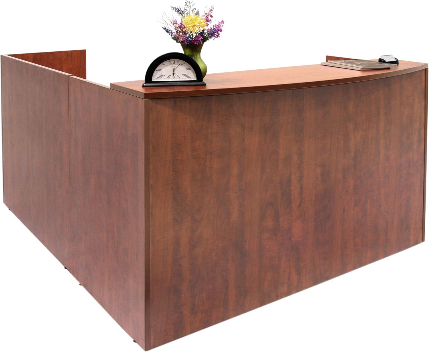 Romig Legacy Reception Desk with Double Pedestal File Cabinet- Cherry