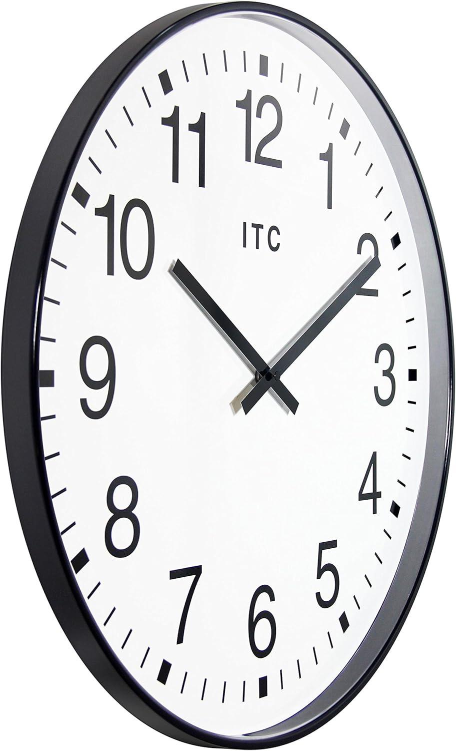 19.37" Profuse Wall Clock Black - Infinity Instruments: Modern Style, Indoor Use, Analog Display, 19.37" Diameter