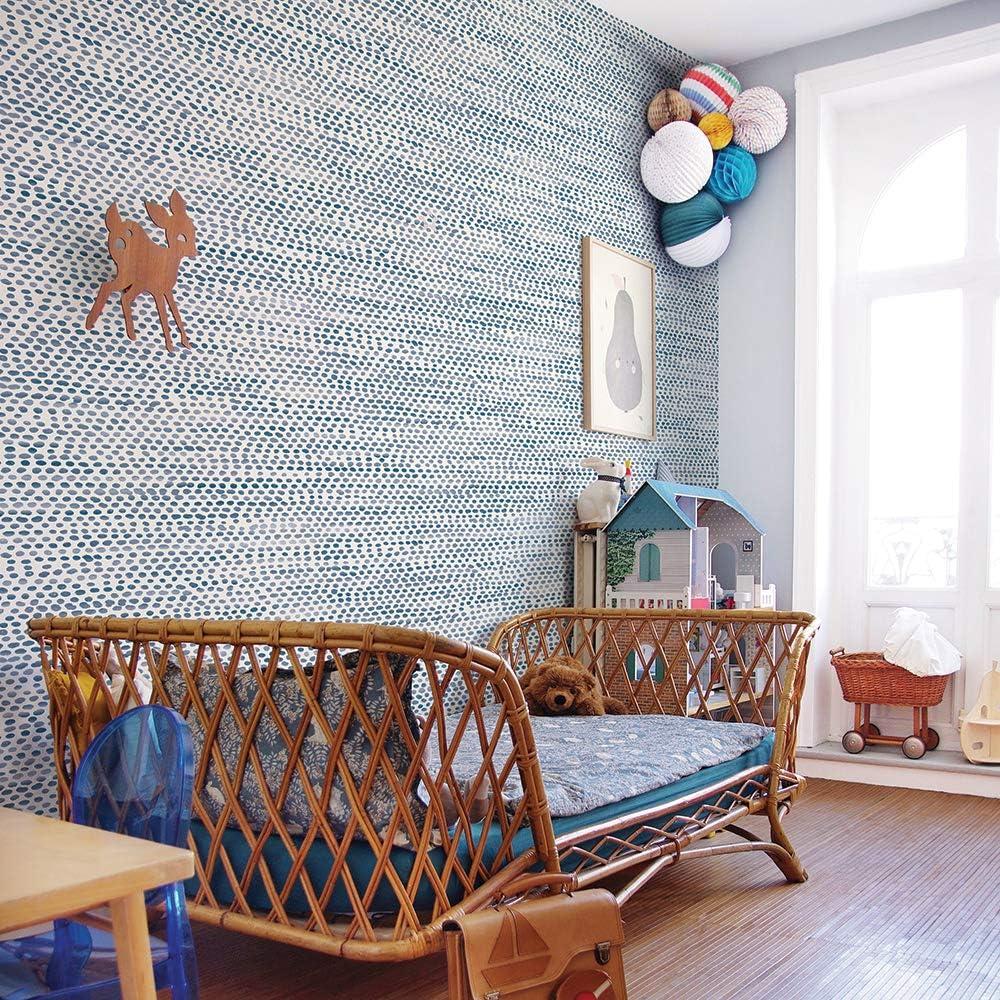 Tempaper Moire Dots Light Tan Peel and Stick Wallpaper, 20.5" x 16.5'