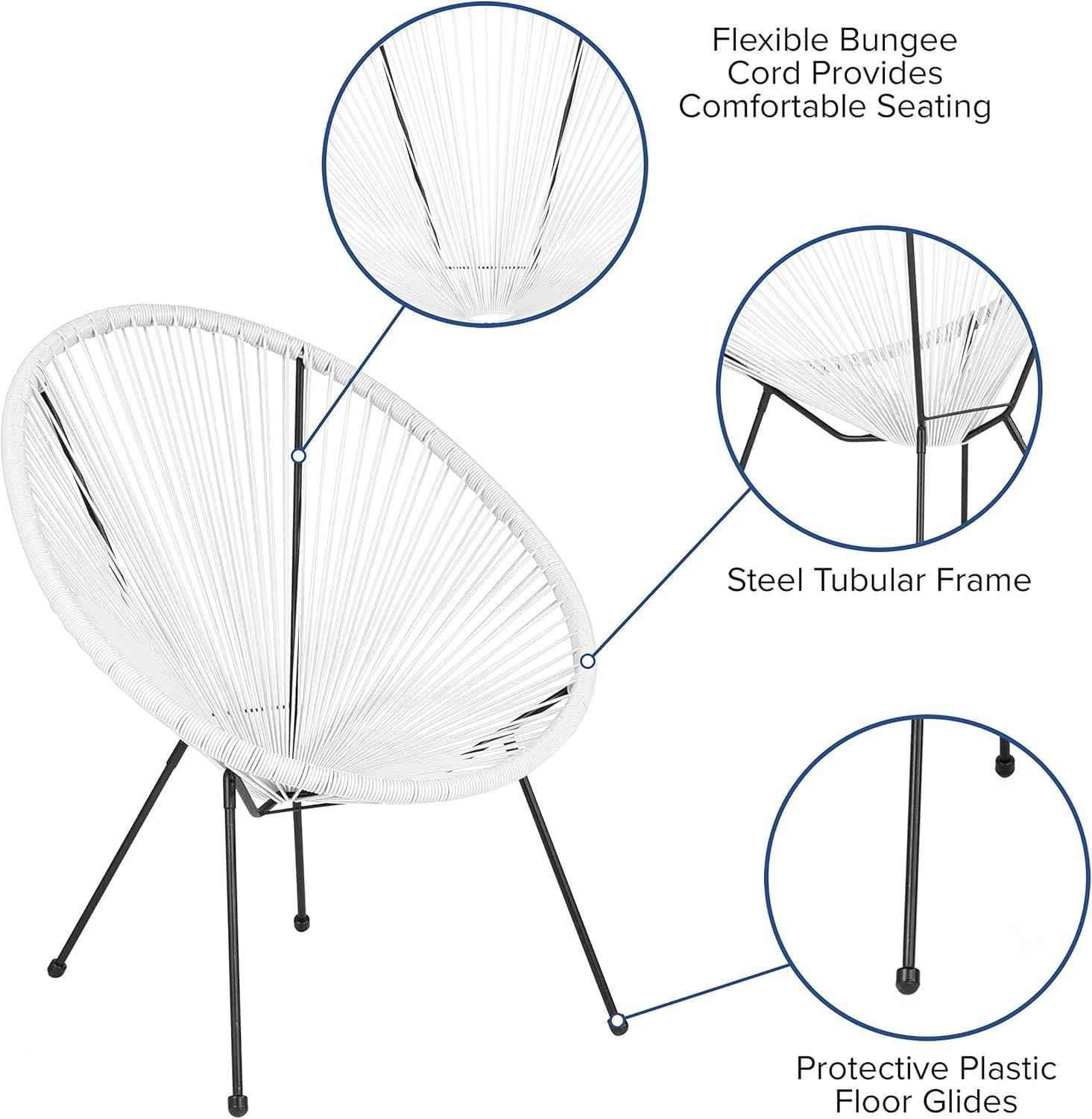 Flash Furniture Valencia Oval Comfort Series Take Ten White Papasan Lounge Chair