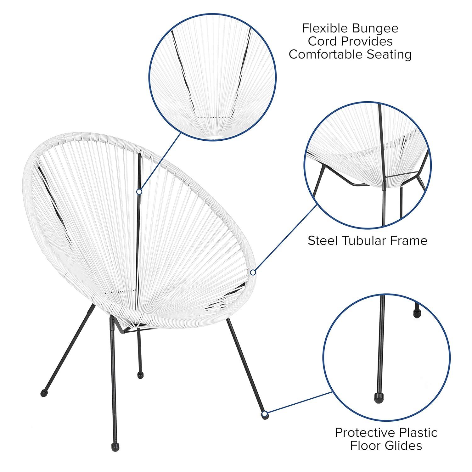 Flash Furniture Valencia Oval Comfort Series Take Ten White Papasan Lounge Chair