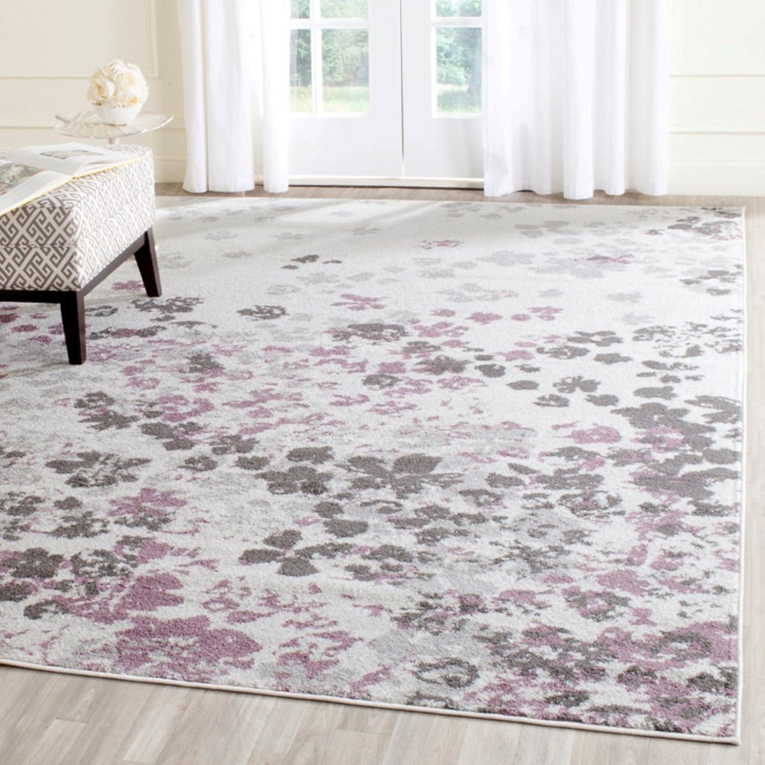 Adirondack ADR115 Machine Made Indoor Area Rug - Light Grey/Purple - 8'x8' - Safavieh