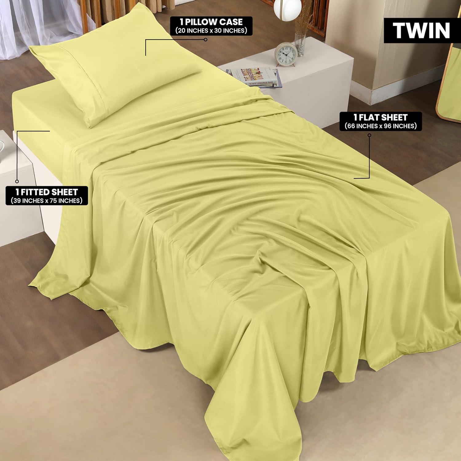 Utopia Bedding Queen Bed Sheets Set - 4 Piece Bedding - Brushed Microfiber - Shrinkage and Fade Resistant - Easy Care (Queen, Yellow)