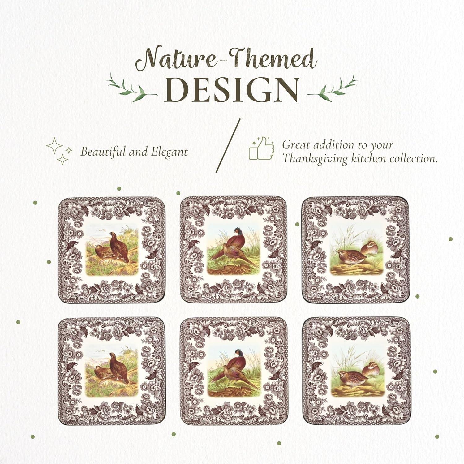 Pimpernel Woodland Coasters 4"X 4" (Set of 6)