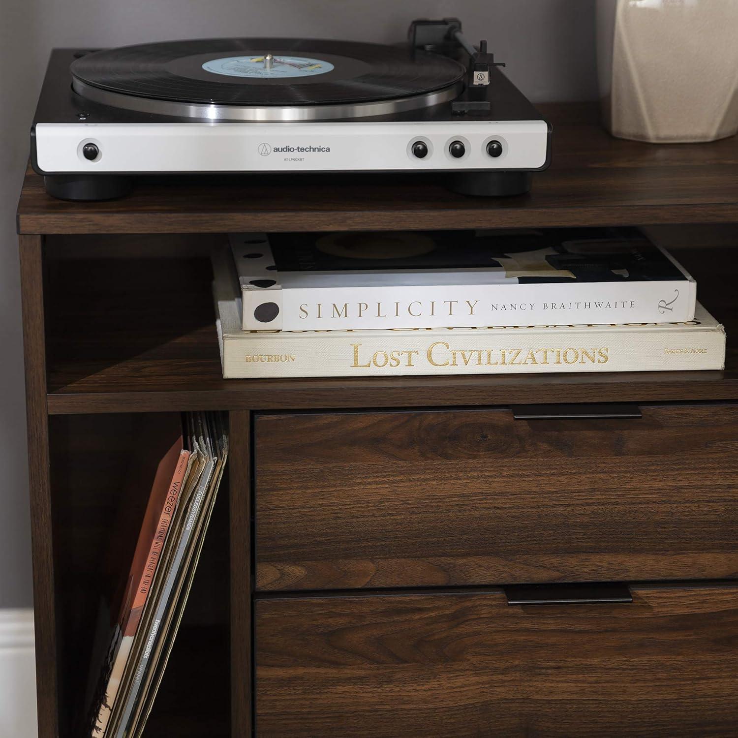 Lincoln 25" Modern Storage Bedroom Nightstand in Dark Walnut