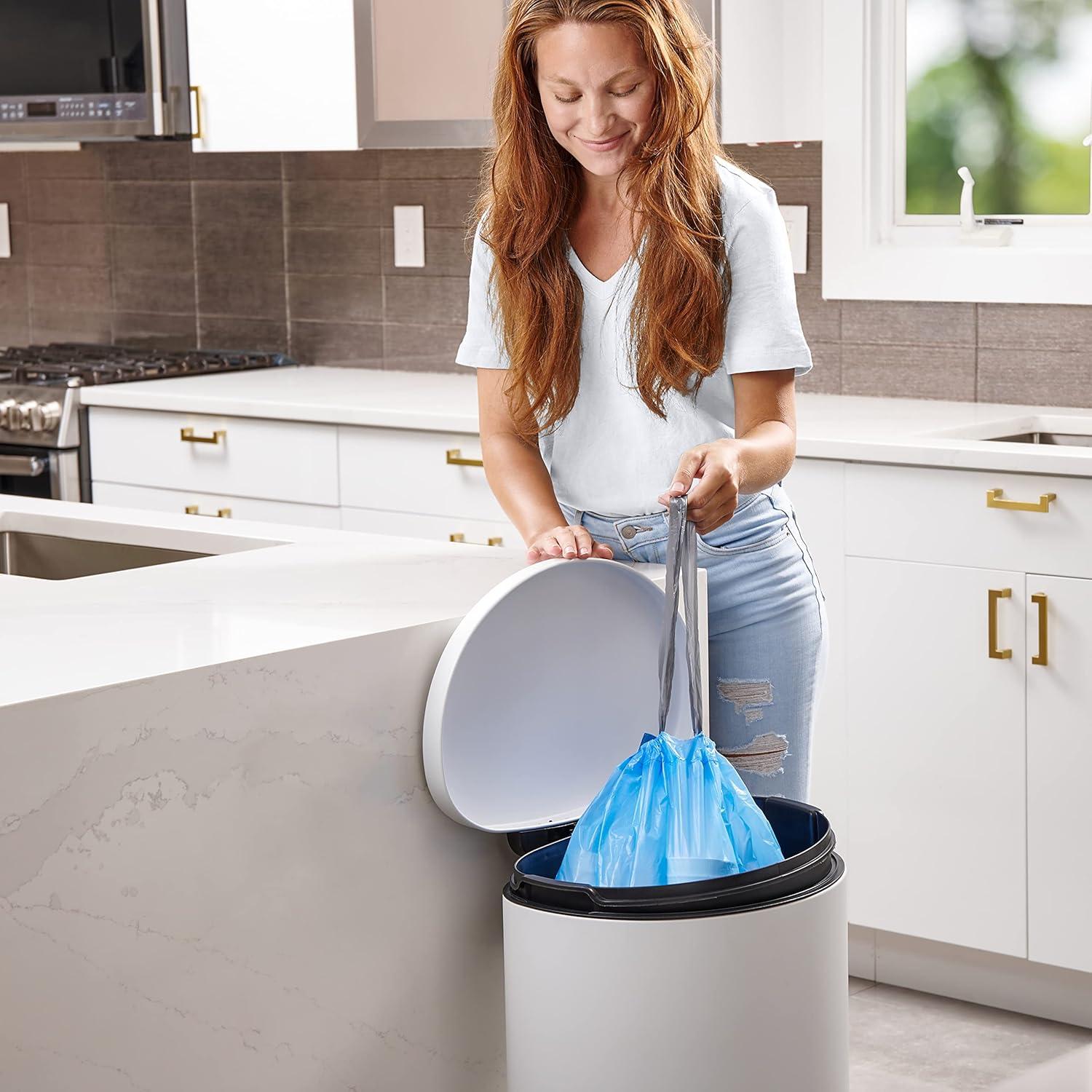 Plasticplace Trash Bags Compatible with simplehuman Code D (100 Count) Blue Recycling Bags 5.3 Gallon / 20 Liter 15.75"" x 28"