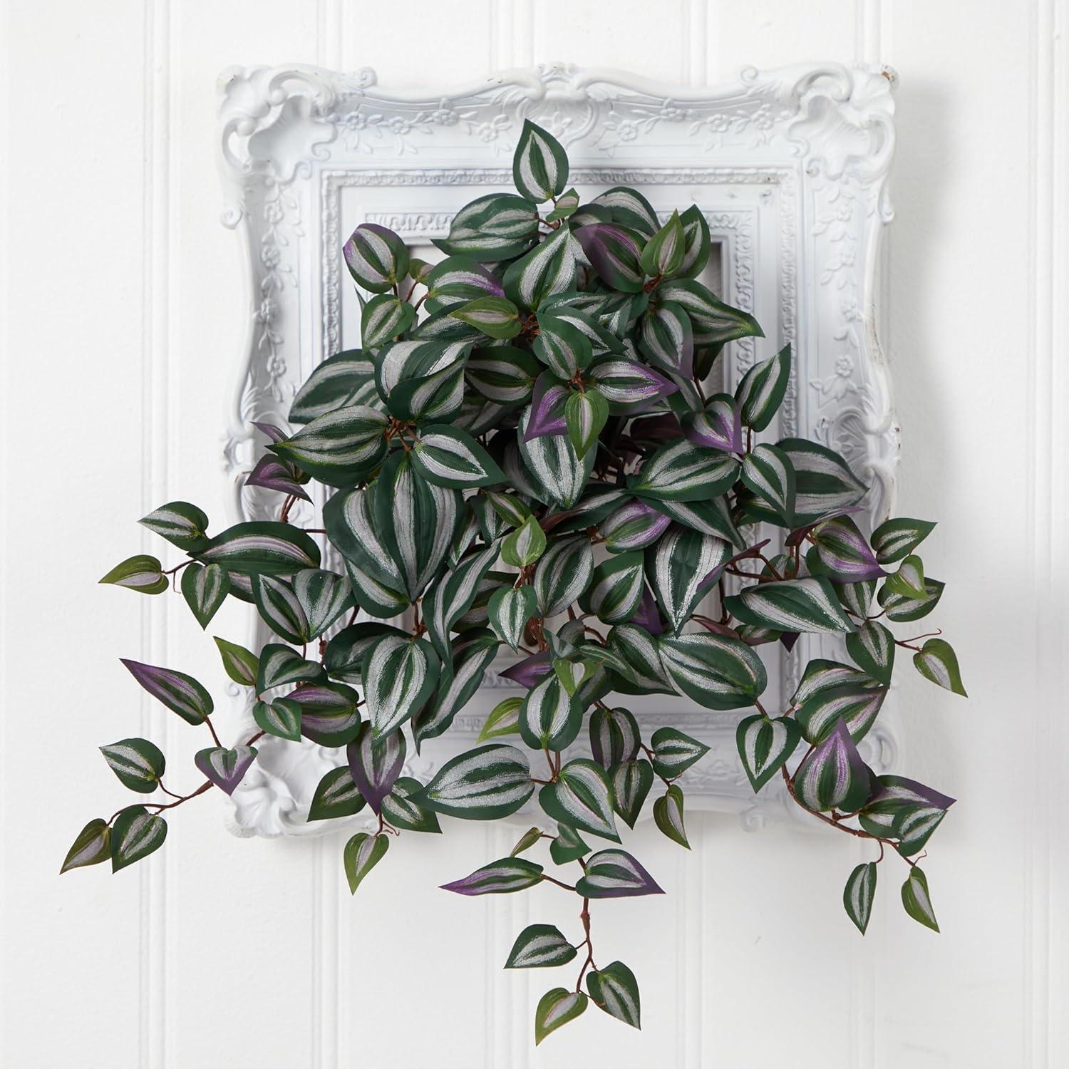 Nearly Natural 23-in Tradescantia Hanging Artificial Plant (Set of 4)