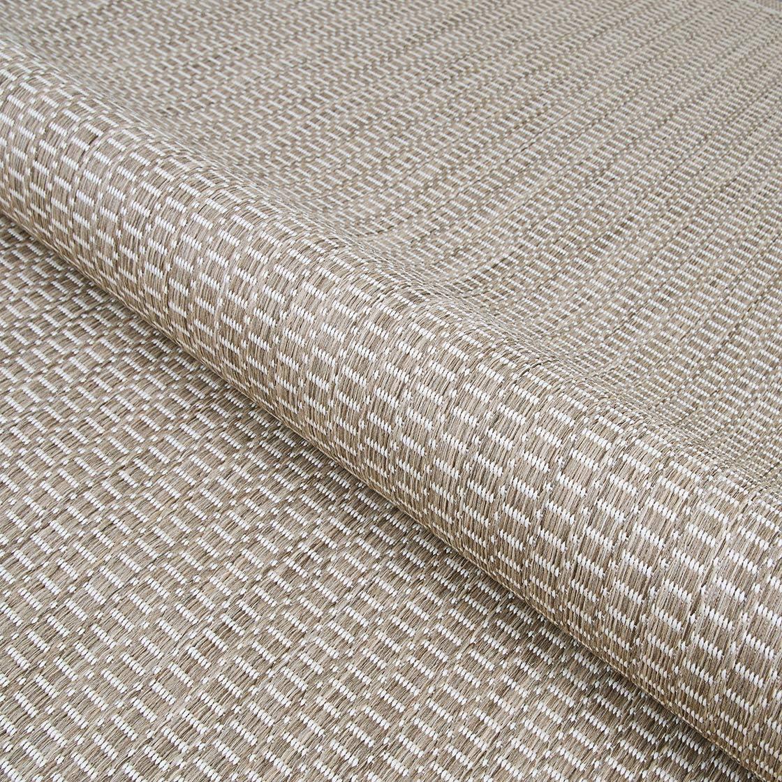 Champagne Taupe Flat Woven Rectangular Indoor/Outdoor Rug