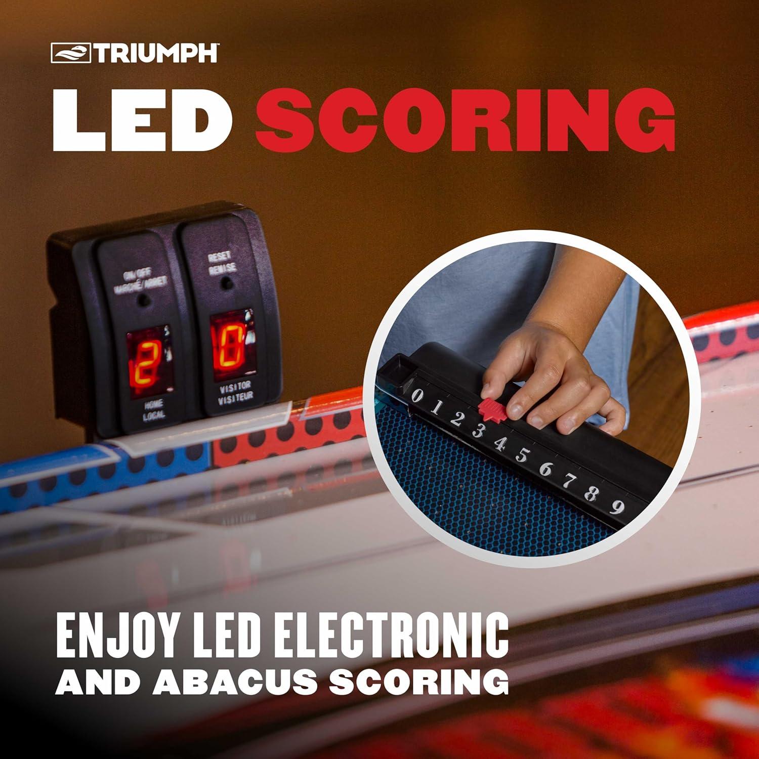 Triumph Air Hockey Table with Two Led Pushers and LED Puck, 54 in