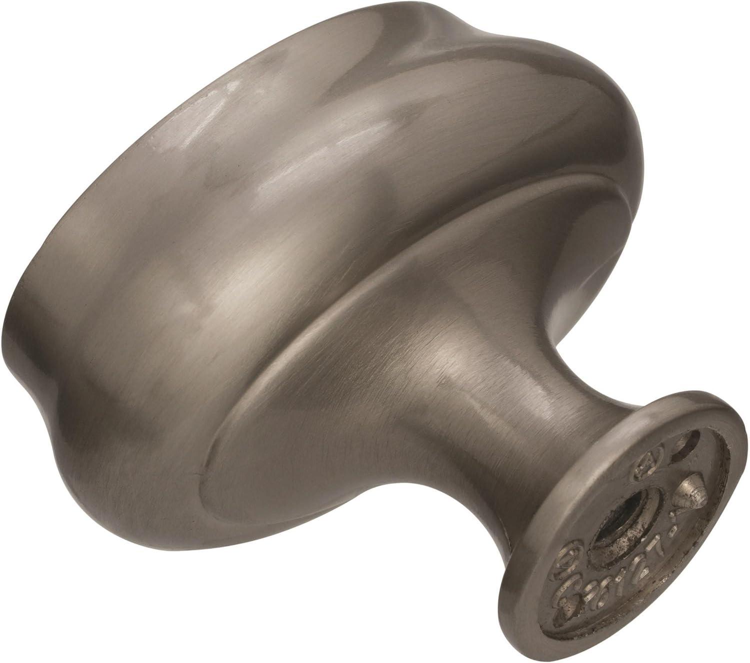 Satin Nickel Oval Cabinet Knob with Mounting Hardware