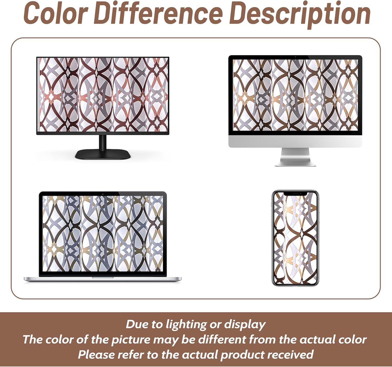 DriftAway Alexander Spiral Geo Trellis Pattern Window Curtain Valance Rod Pocket 52" x 18" Plus 2" Header, Brown, 1 Pack