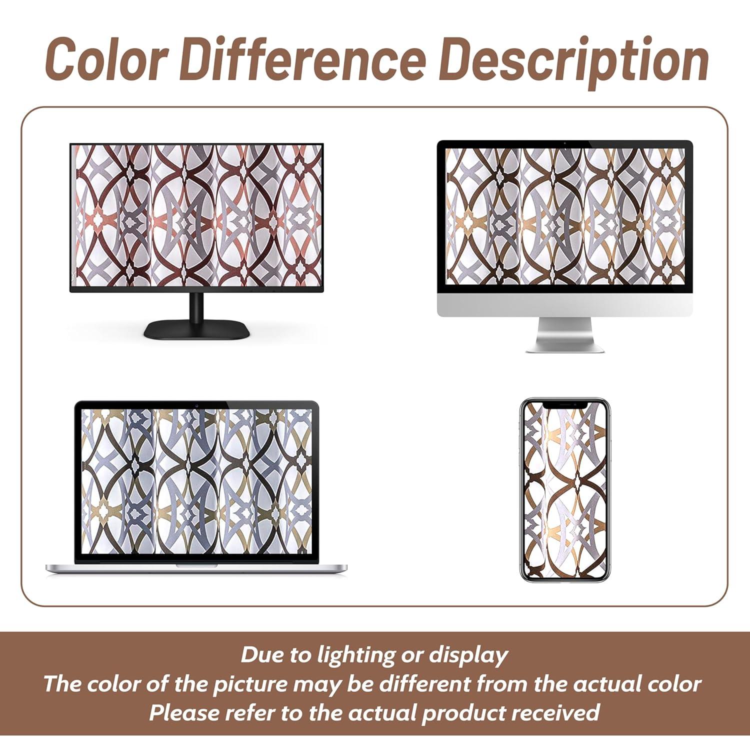 DriftAway Alexander Spiral Geo Trellis Pattern Window Curtain Valance Rod Pocket 52" x 18" Plus 2" Header, Brown, 1 Pack